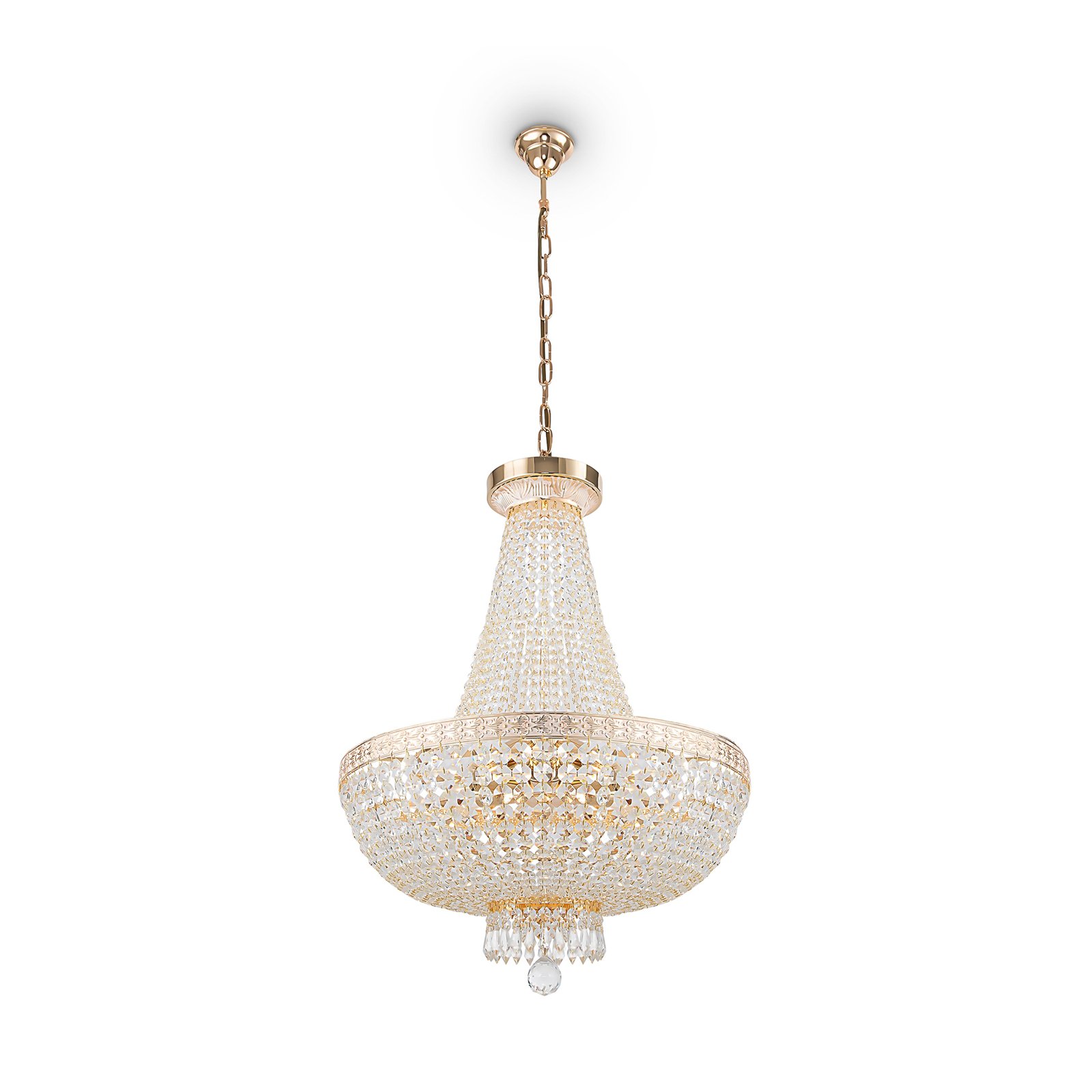 Maytoni Bella lustre, cor de ouro, cristal, Ø 50 cm