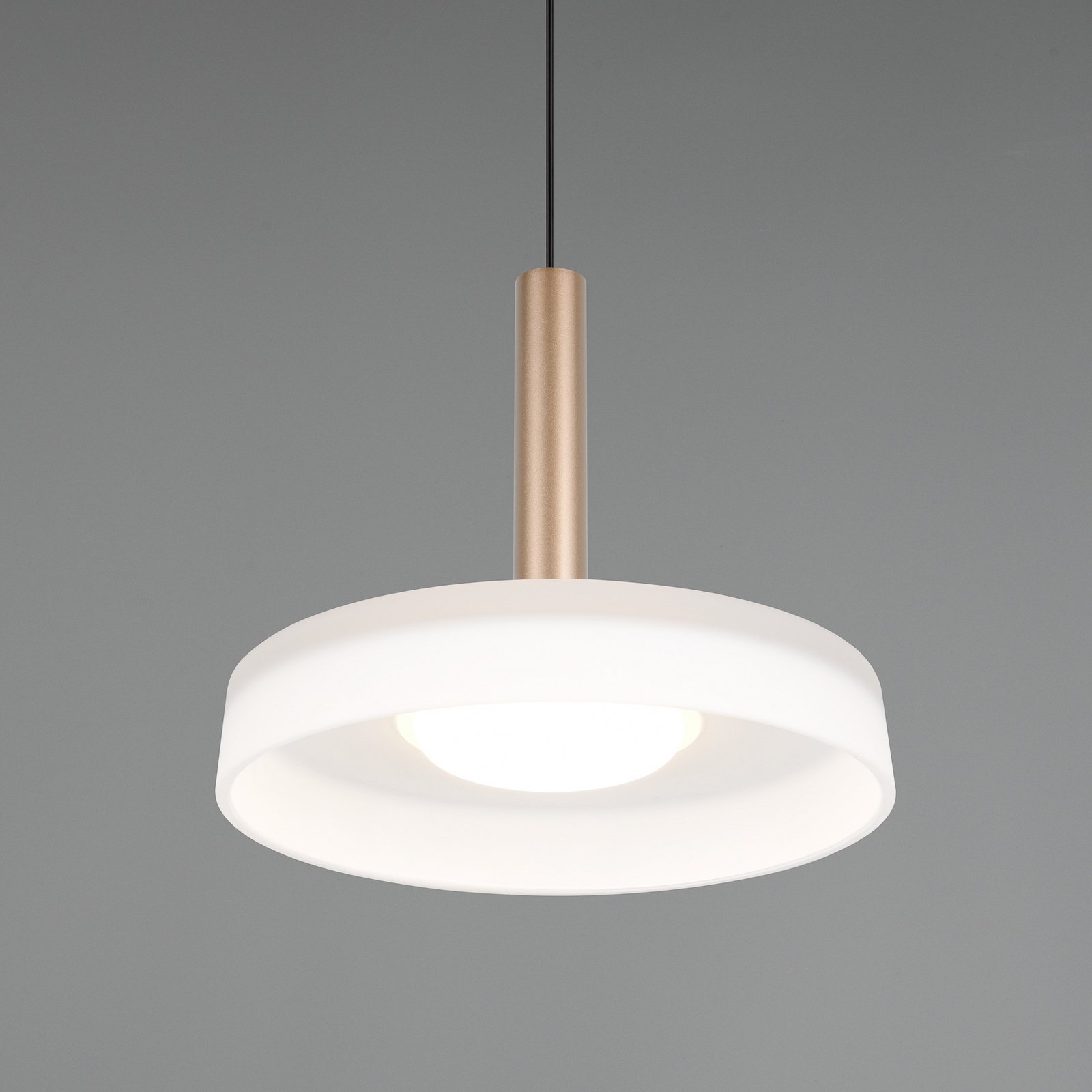 LED hanglamp Celeste, wit/bruin, Ø 22 cm, glas, dimbaar