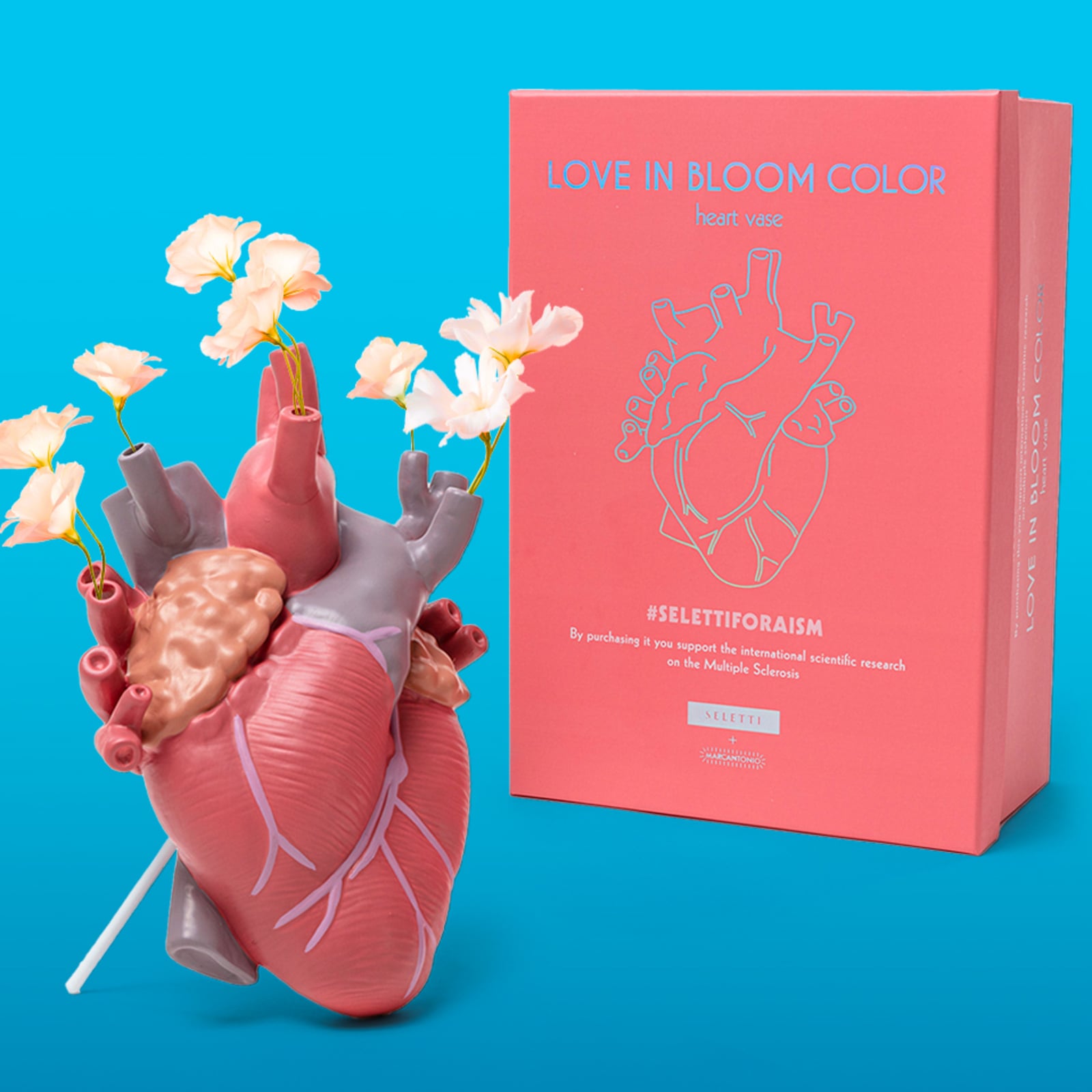 Love In Bloom Color Porcelain Heart Vaza - Seletti