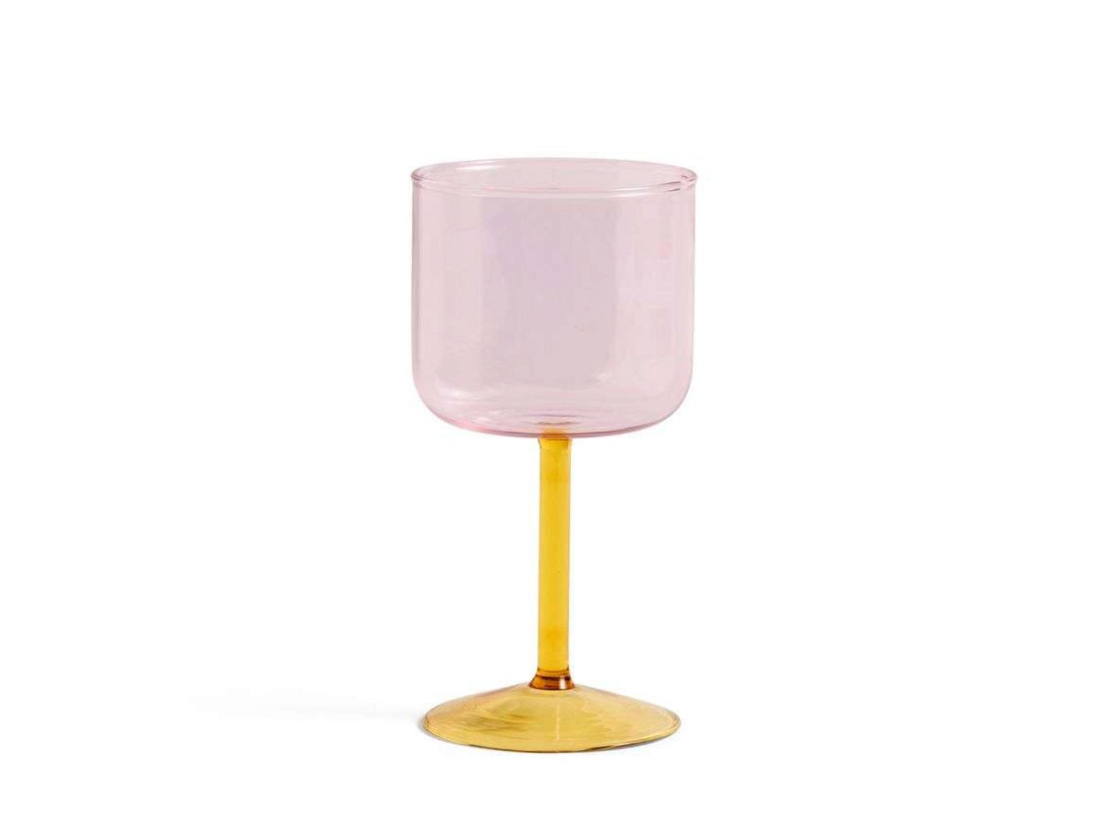 Tint Wine Glass Set of 2 Pink/Yellow - HAY