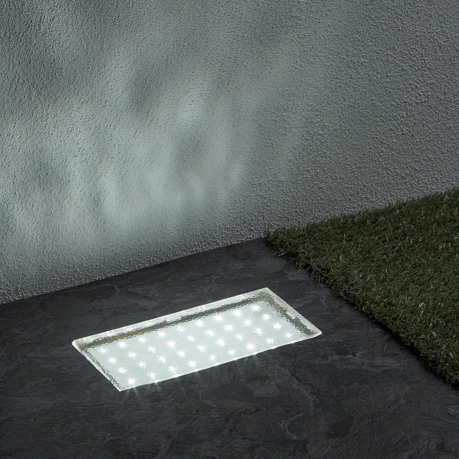 Pravokutna LED ugradna podna svjetiljka Walkover, 20 cm