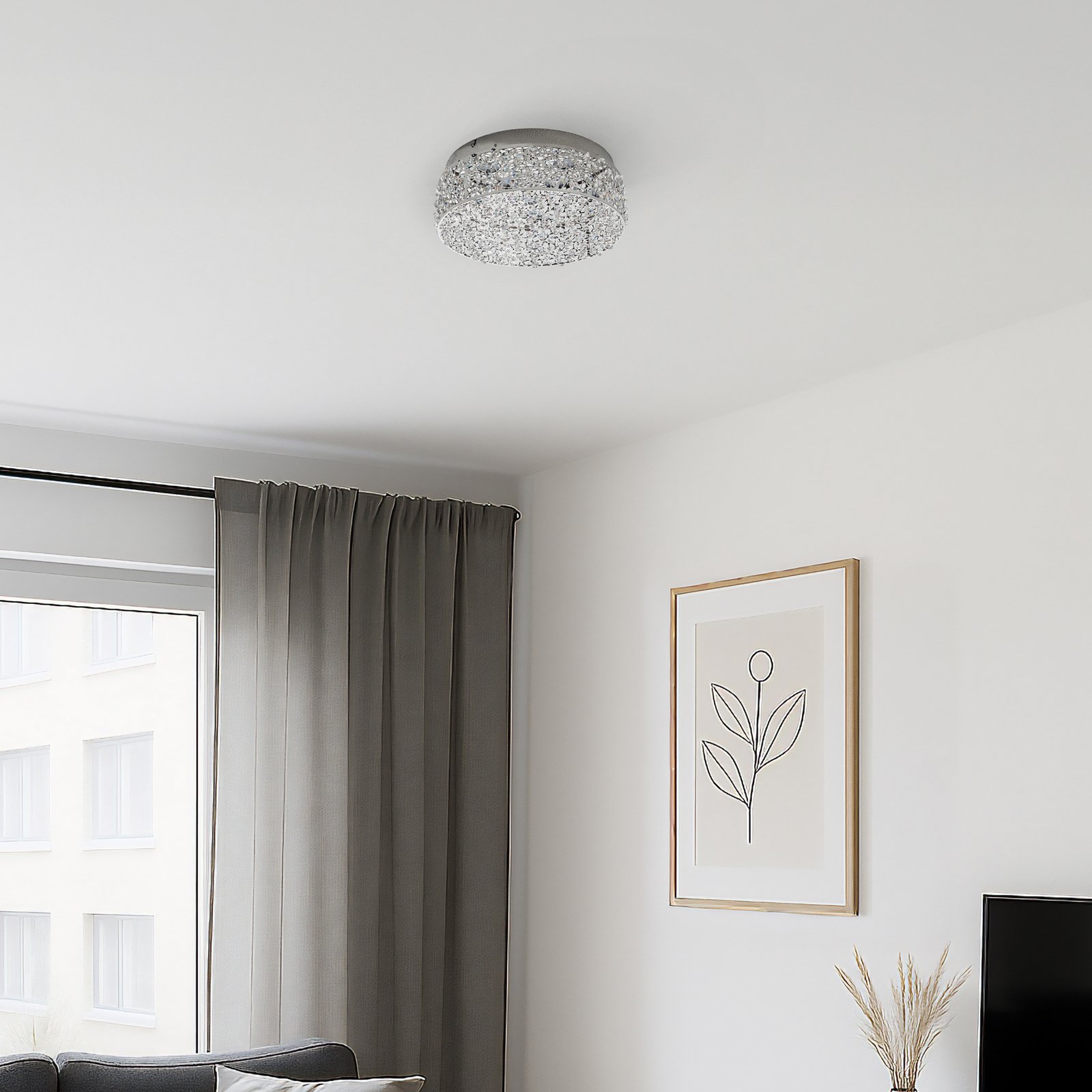 Strålende LED-taklampe Felias, rund form