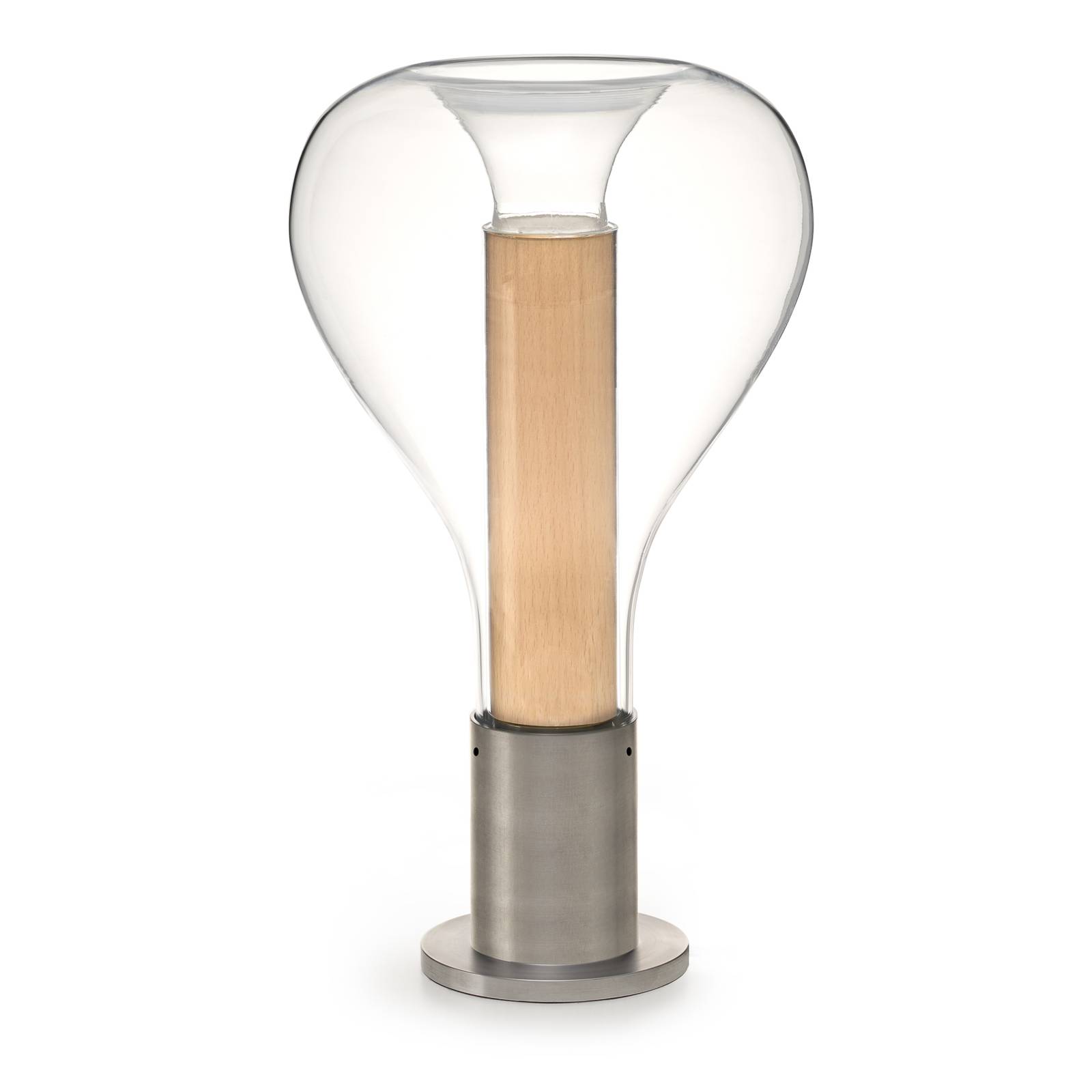 LZF Eris -LED-pöytälamppu lasi alumiini/pyökki