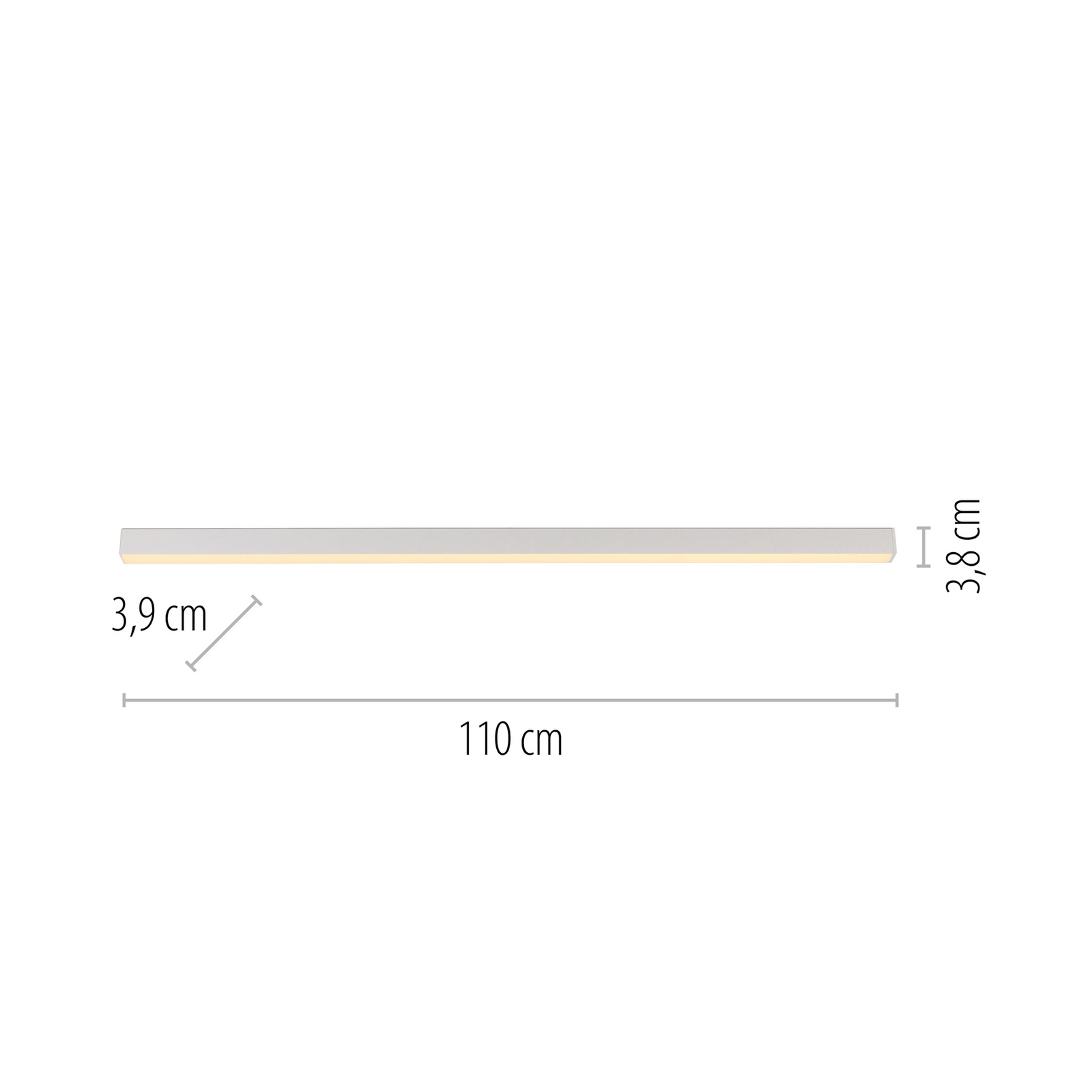 Lampa sufitowa LED PURE Lines, biała, 110 cm, CCT, pilot zdalnego sterowania