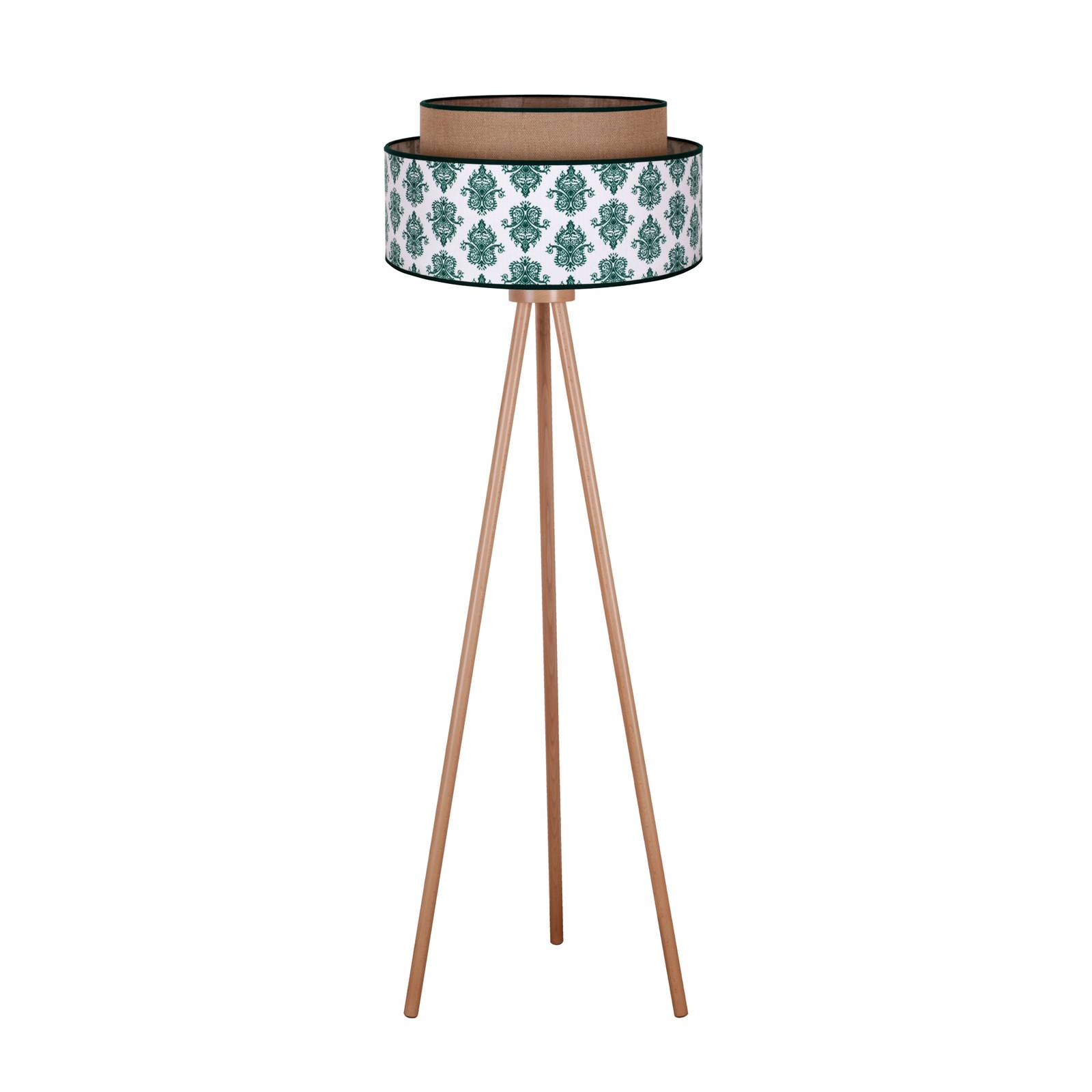 Lampadaire Hampton Boho ornement vert/jute