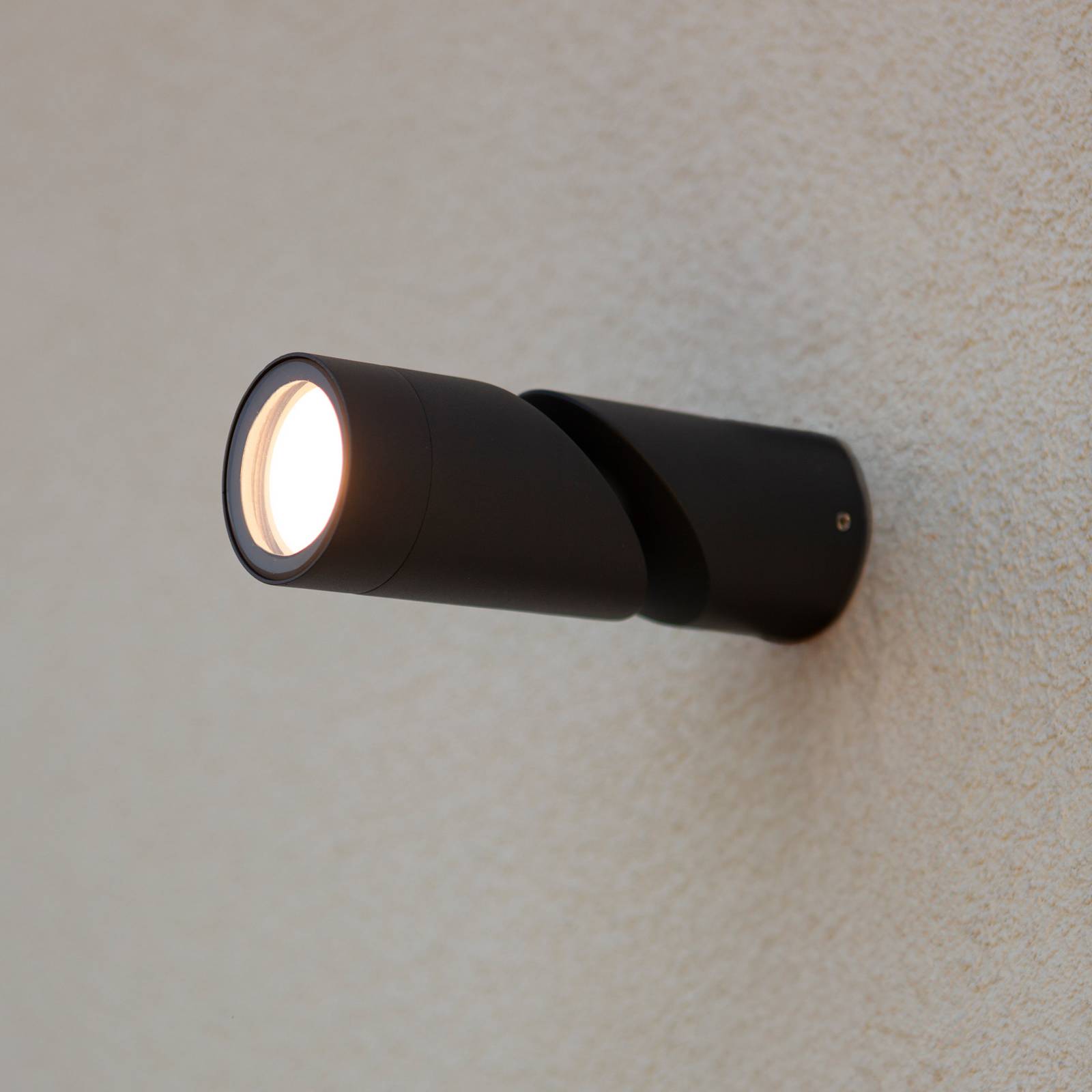 Kinkiet zewnętrzny TUBON, ciemnoszary, Ø 6 cm, metal, IP54, GU10