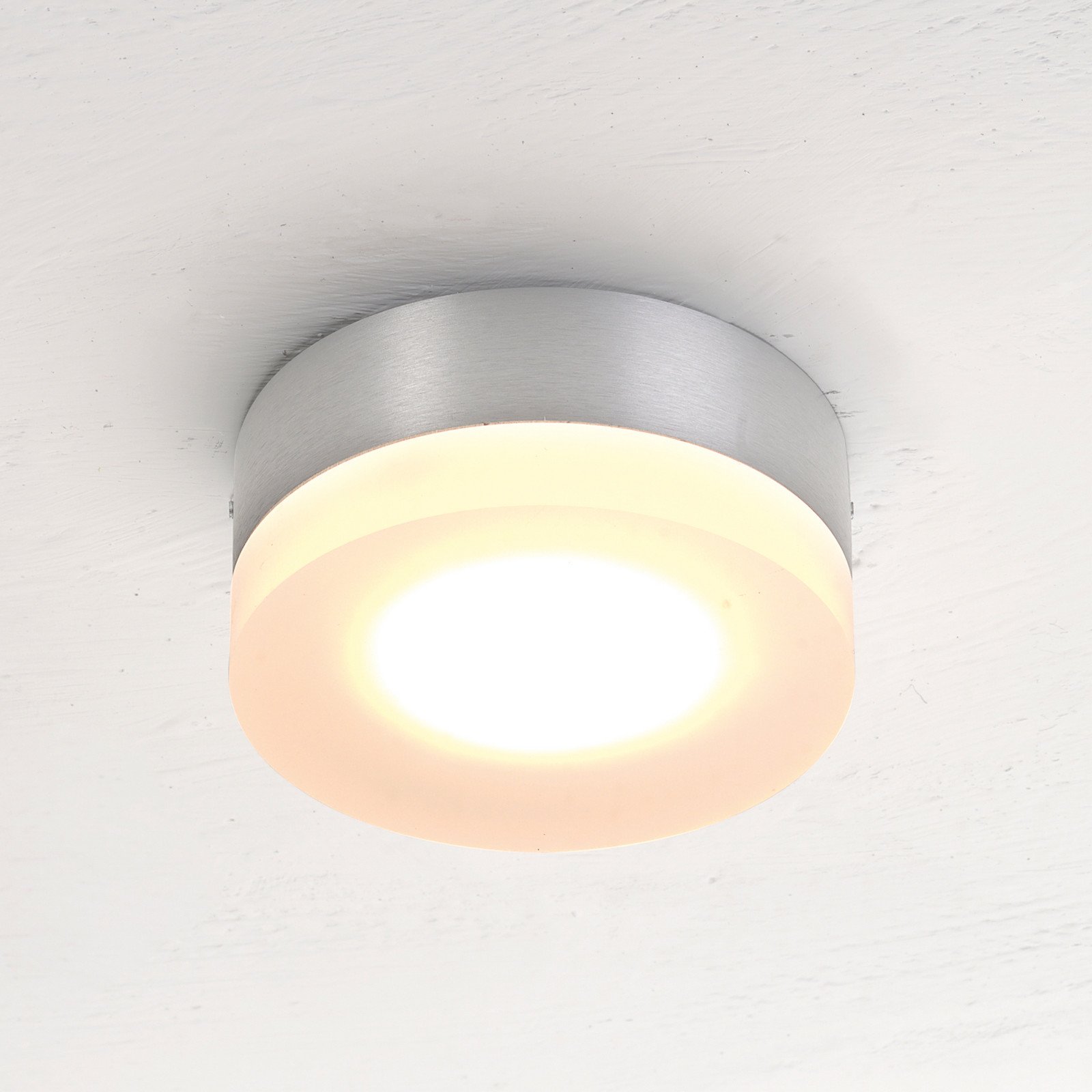 Bopp plafonieră LED One culoare aluminiu Ø 9 cm metal - Camera de zi / sufragerie - Modern