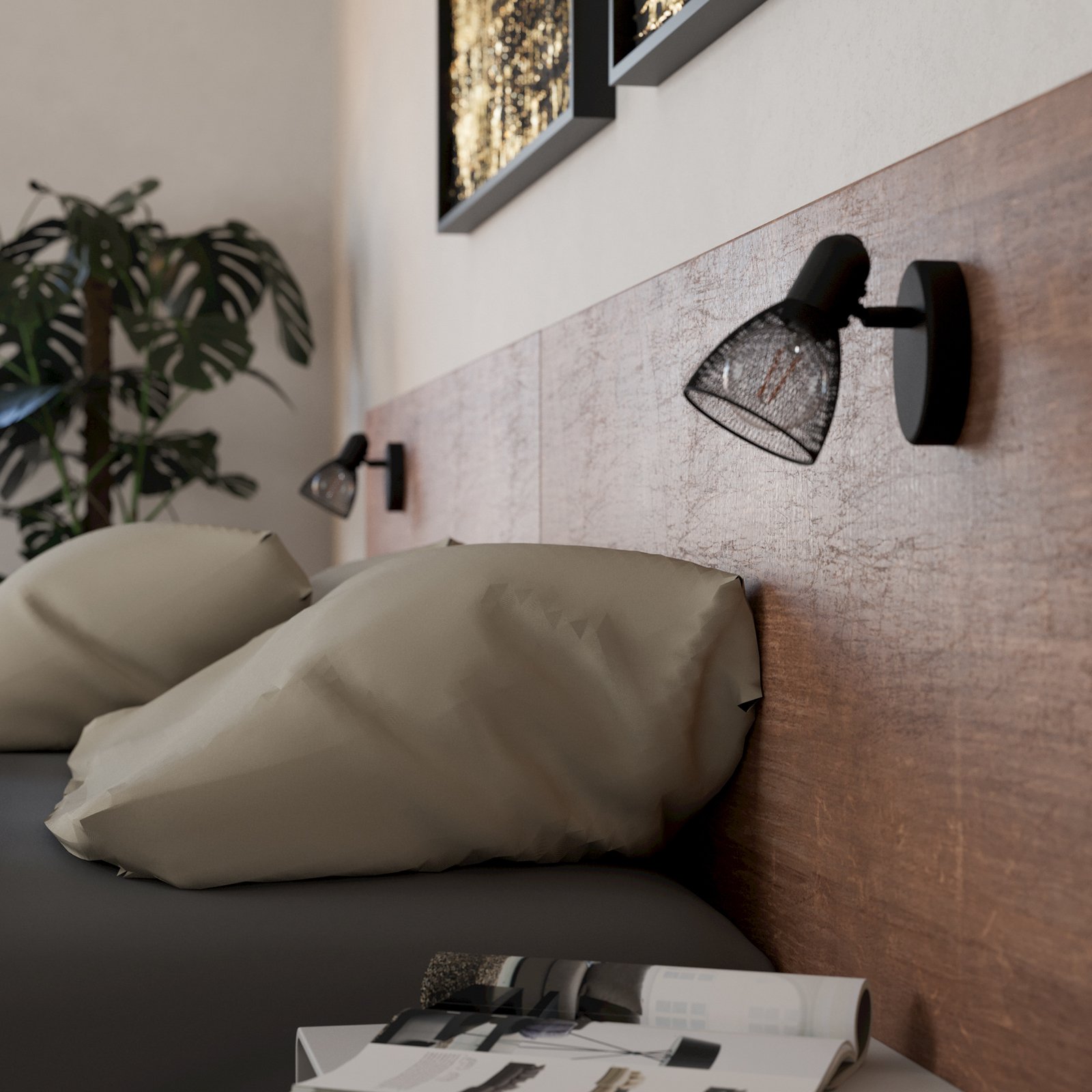 Wandstrahler Carovigno, Höhe 10,5 cm, schwarz, Stahl