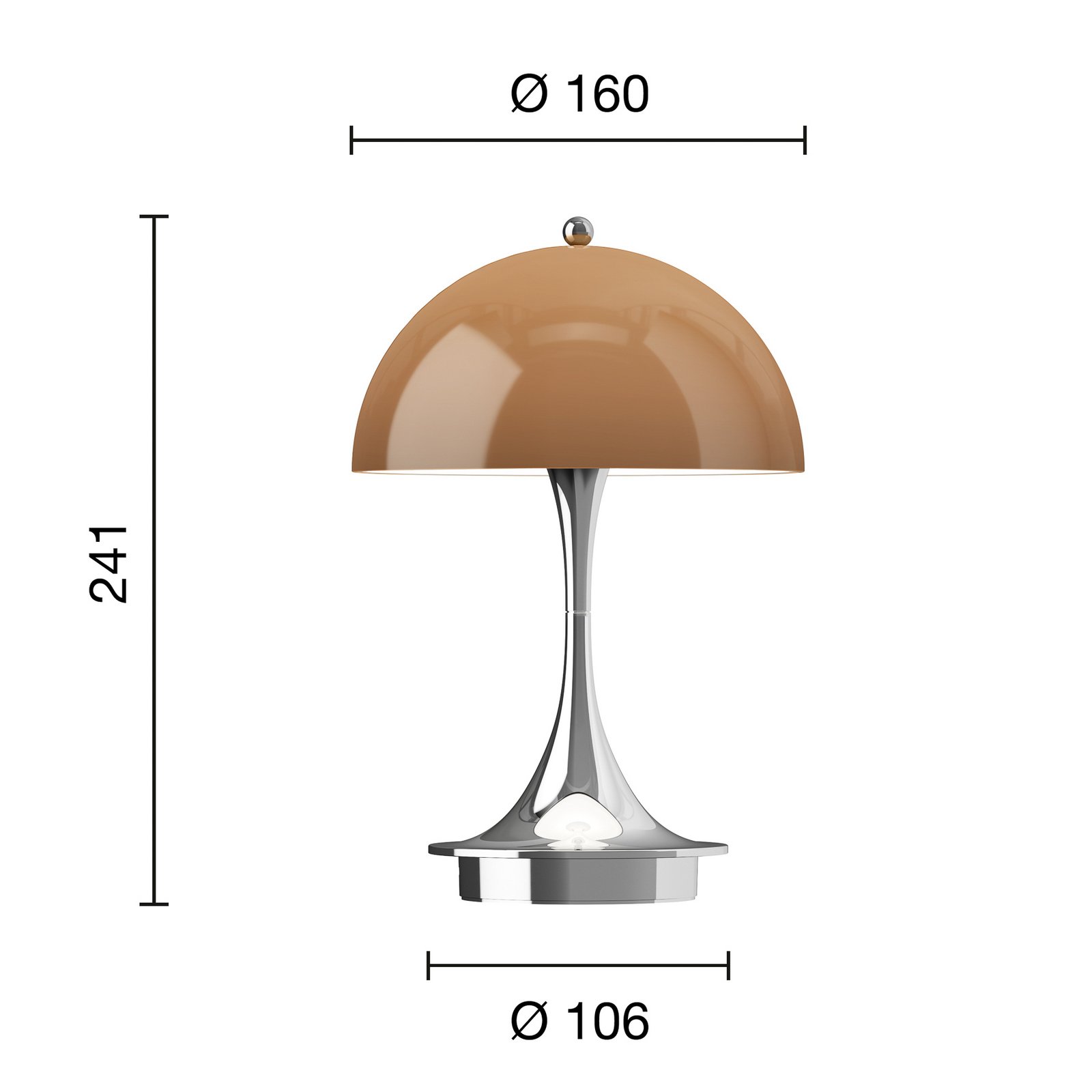 Panthella 160 Portable Original, opalowo-brązowa – Louis Poulsen Panthella 160 Portable Original, opalowo-brązowa – Louis Poulsen