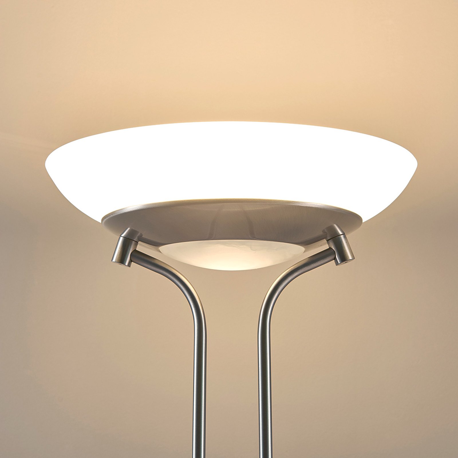 Yveta Floor Lamp Nickel/White - Lindby