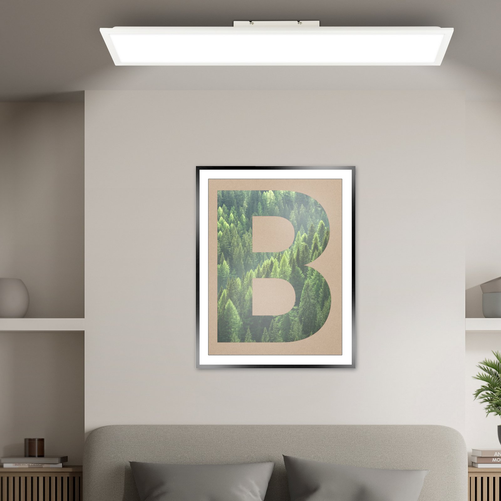 LED panelė „Simple A“, balta, 100 x 25 cm, metalas, 4000 K