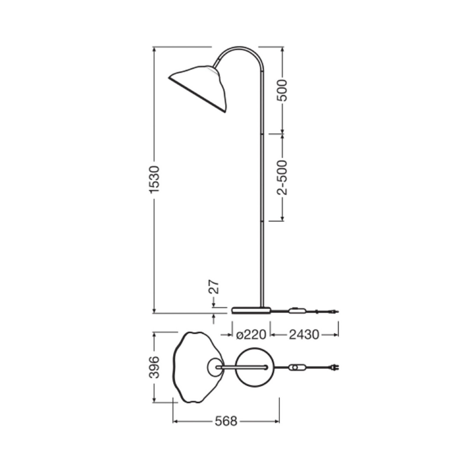 Stojacia lampa OSRAM Decor Lotus Leaf, 1-pl., biela, papier, E27