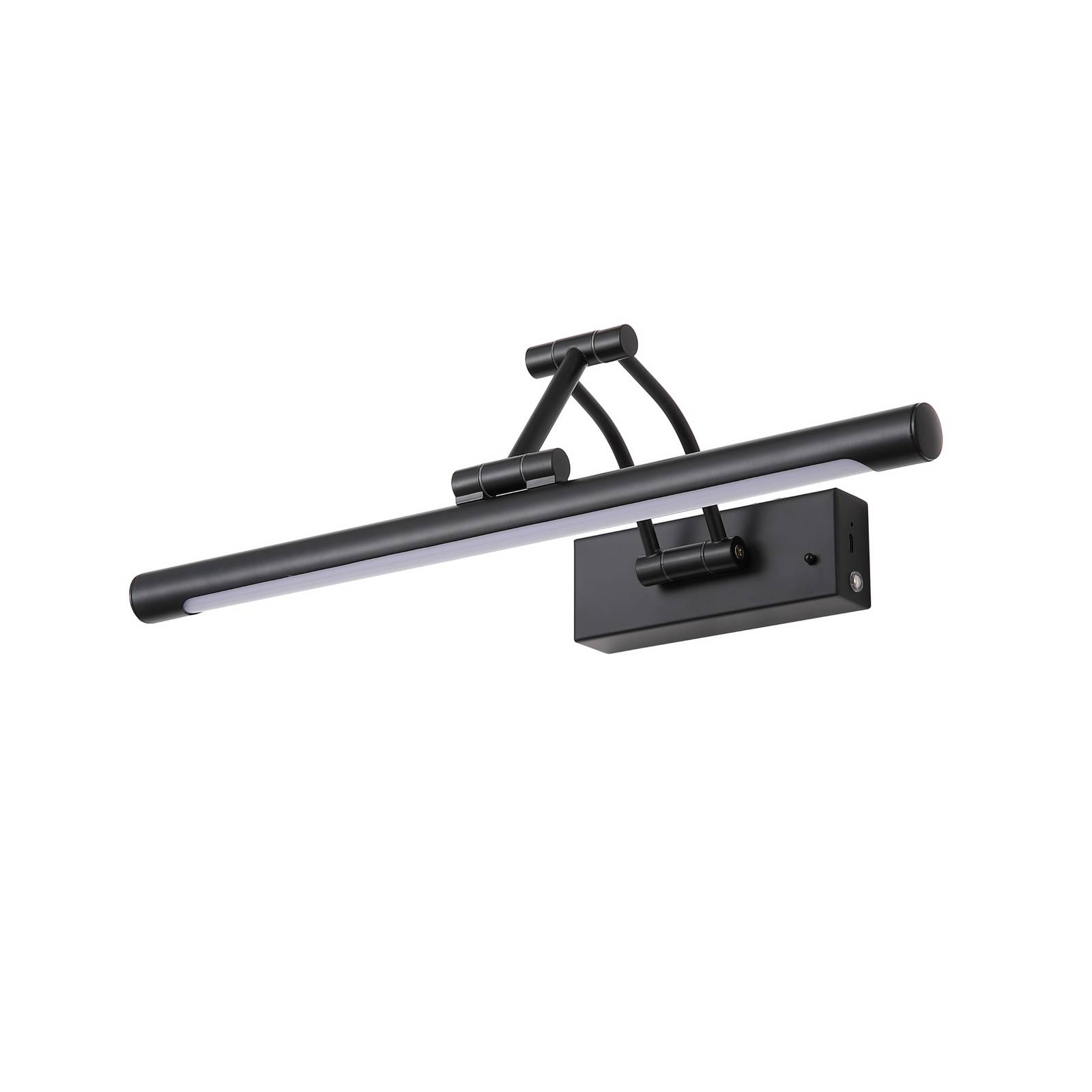 LED-Akku-Wandlampe Herron, schwarz matt, Breite 43 cm, CCT