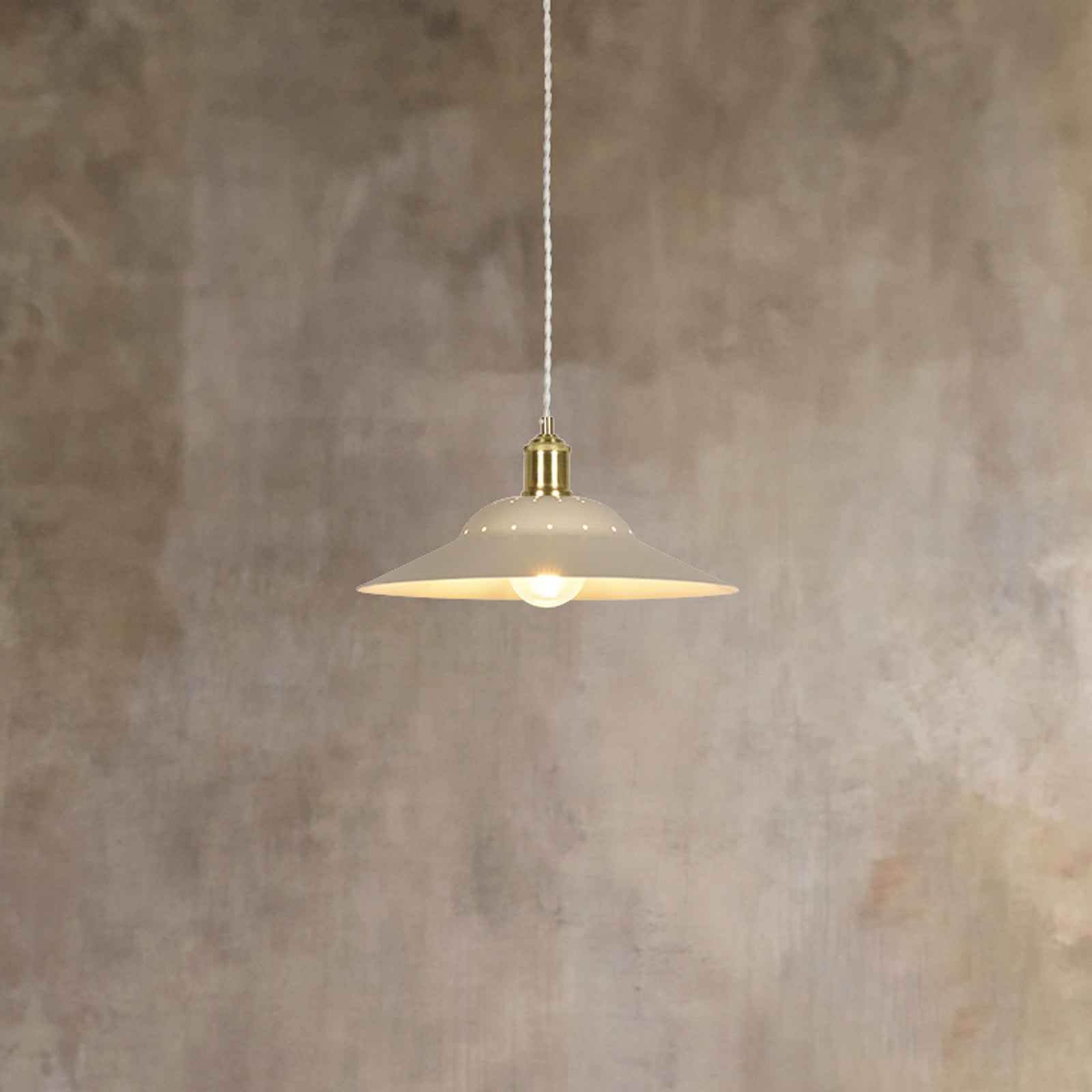 COREP Lampă suspendată Louise culoare fildeș Ø 38 cm metal - Camera de zi / sufragerie - de culoarea fildeșului mat