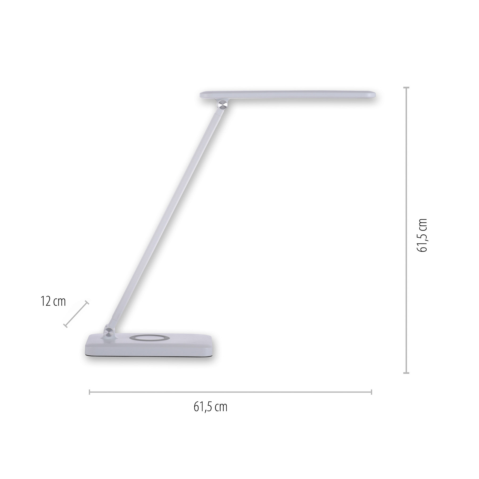 DRULINE Lampada Da Tavolo Scrivania Stile Vintage, Base Argento E Paralume Bianco, 47 Cm
