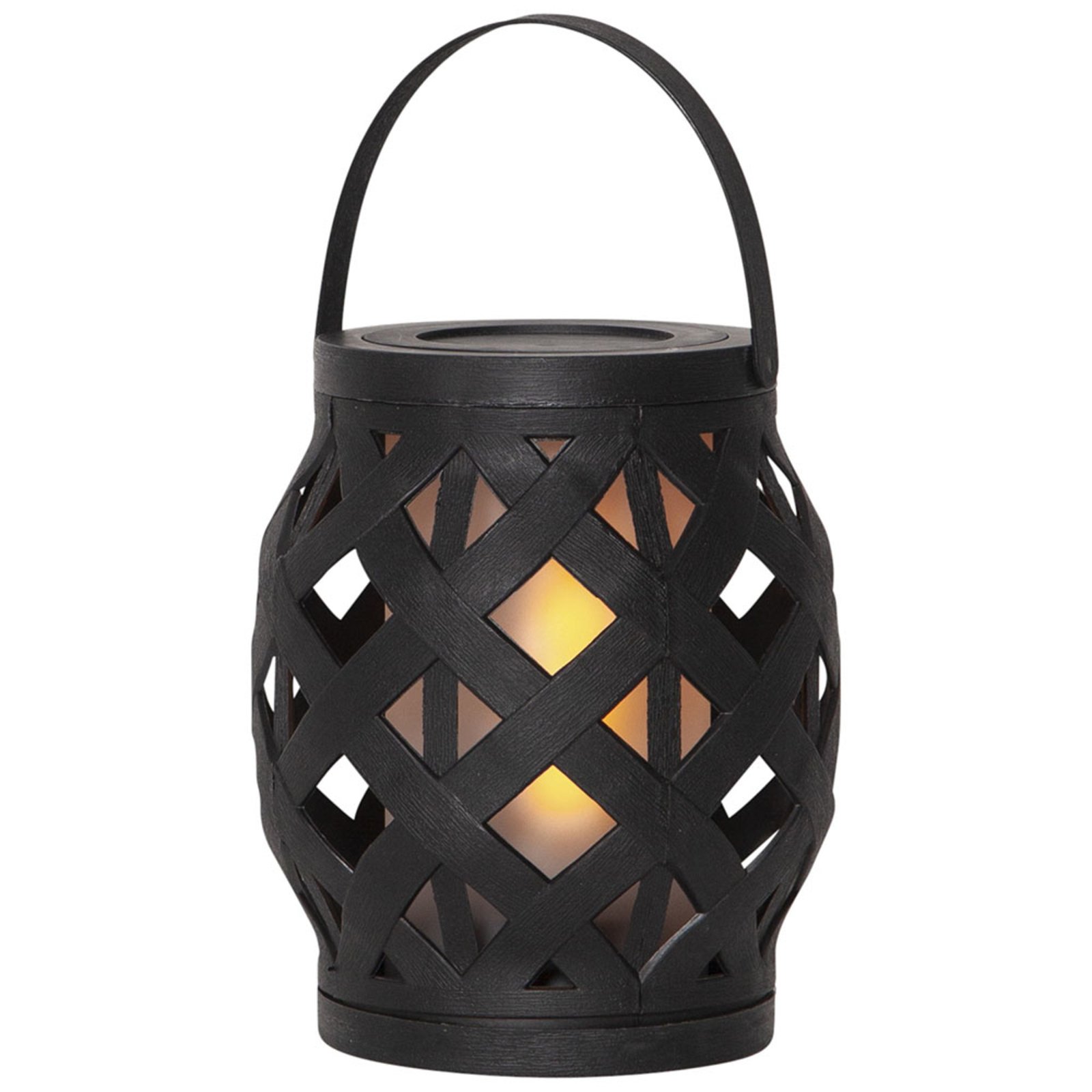 Latarnia LED Flame Lantern, czarna, wysokość 16 cm