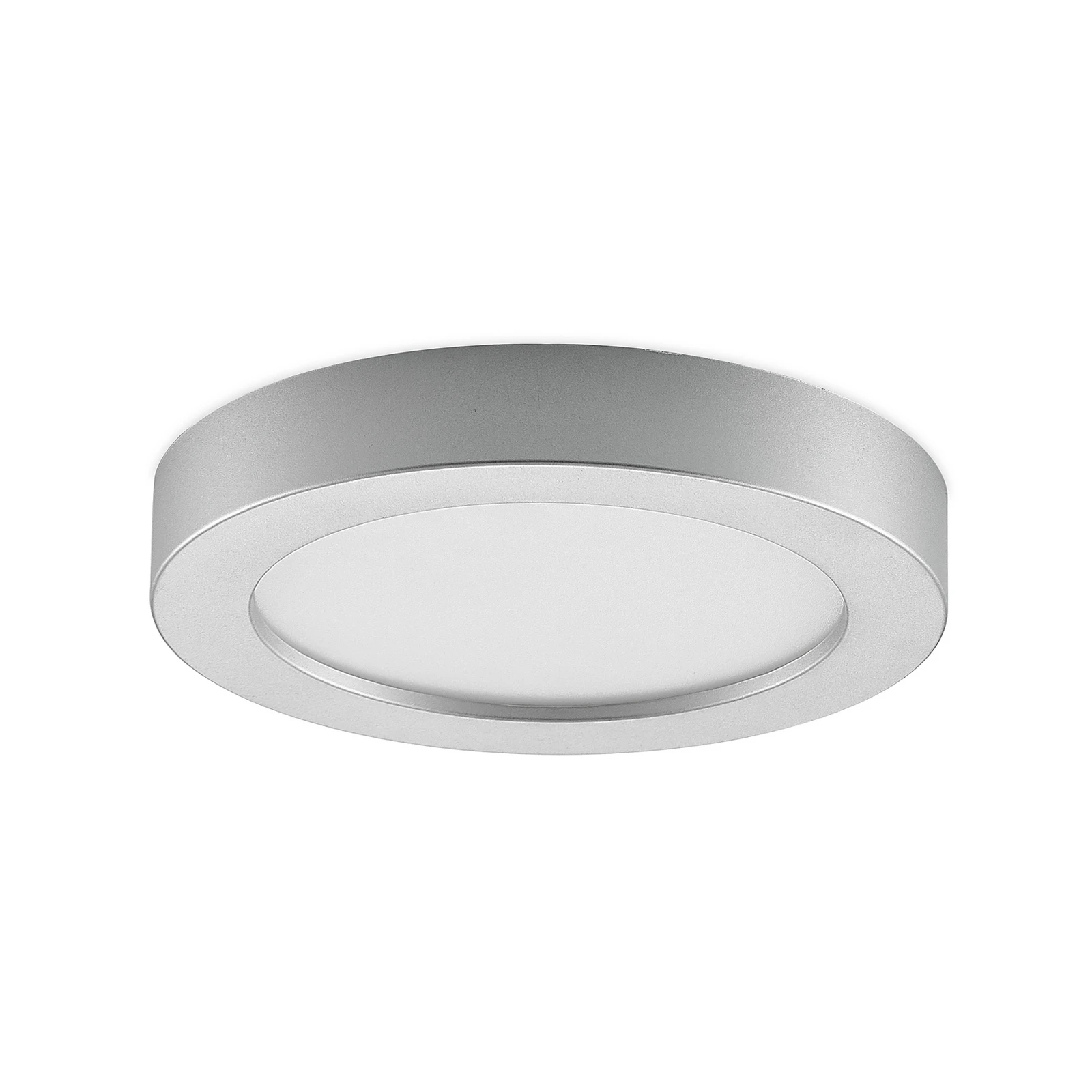 Prios LED plafondlamp Edwina, zilver, 23 cm, CCT, IP44