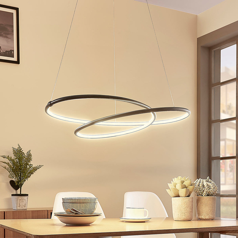 Moderna lámpara colgante LED Mirasu, negro