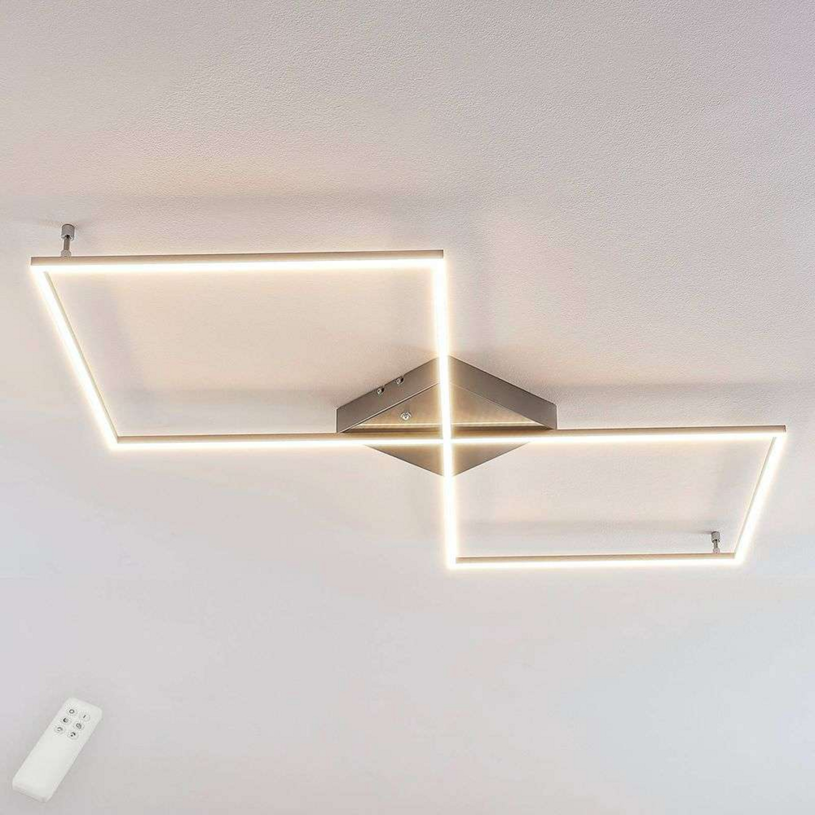Romee LED Ceiling Lamp w/Remote Control Silver - Lucande