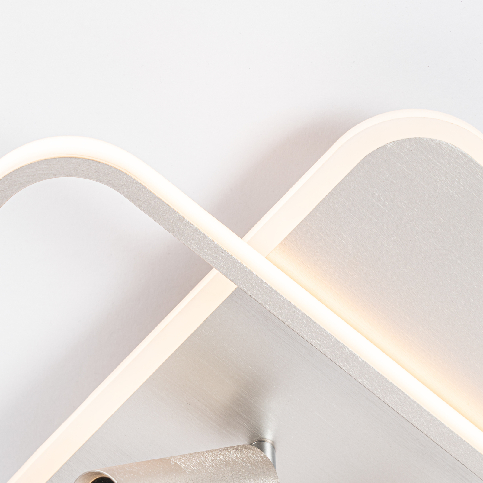 Lucande Tival LED-taklampa, kantig, 43 cm nickel