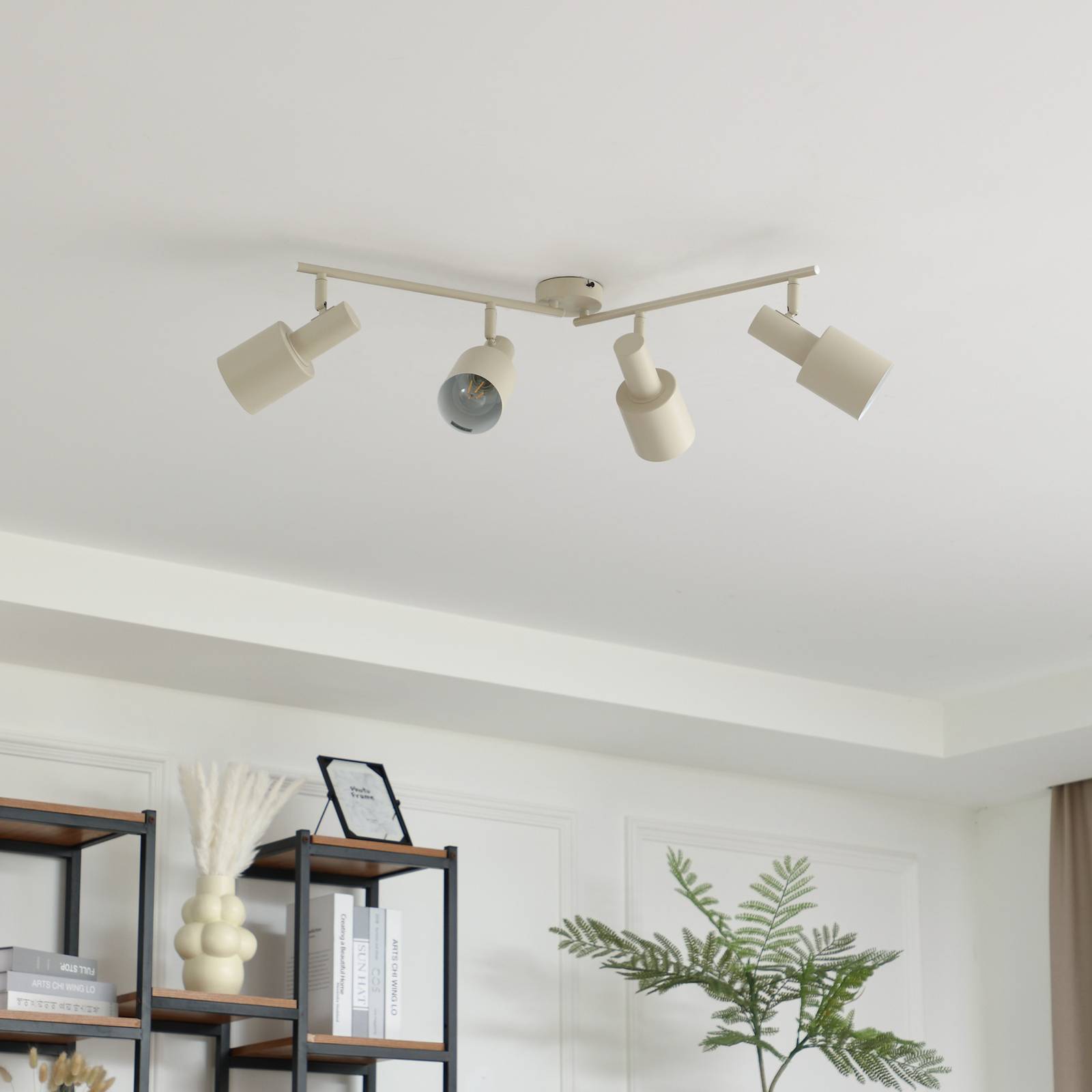 lindby spot pour plafond ovelia, beige, long, 4 lampes