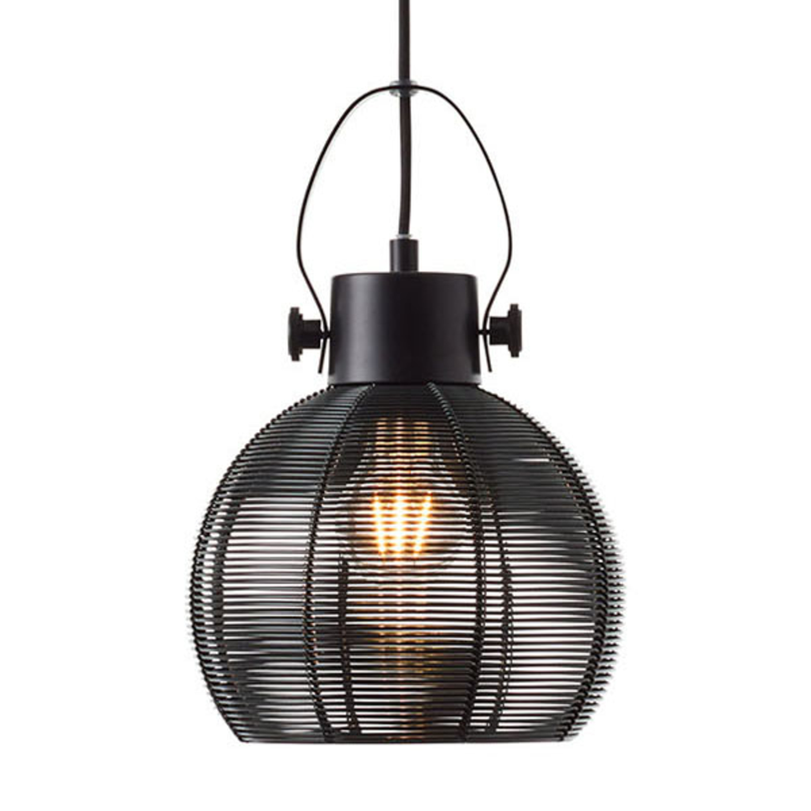 Sambo hængelampe, burskærm, 1 lyskilde sort