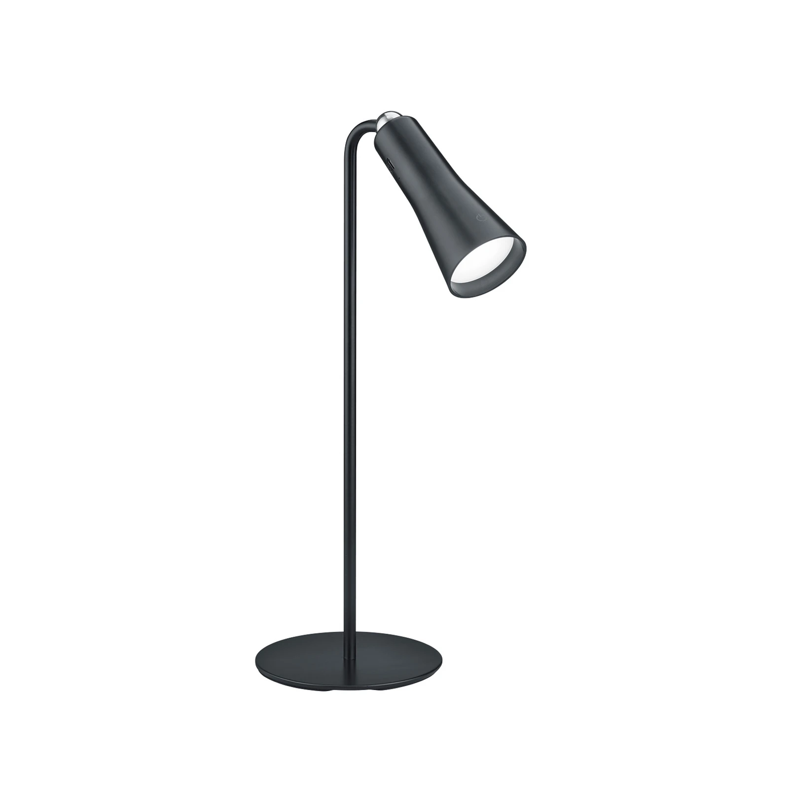 Lampe de table LED rechargeable Maxi, noir, métal, intensité variable, 36