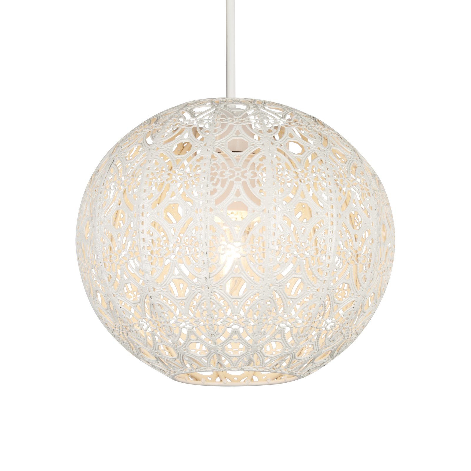 Hanglamp Chalina, crème, metaal, Ø 23 cm, E27