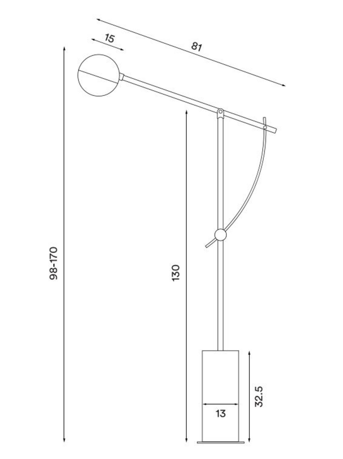 Balancer Stojaca Lampa Black - Northern