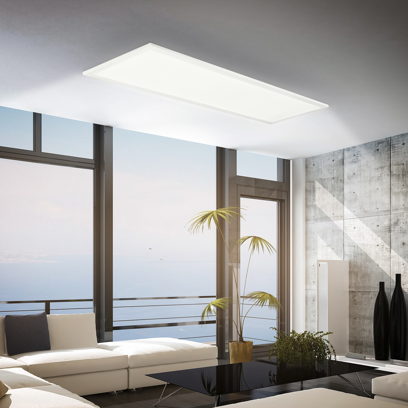 Panneau LED Simple 100 x 25 cm, blanc, ultraplat, IP44, 4000 K