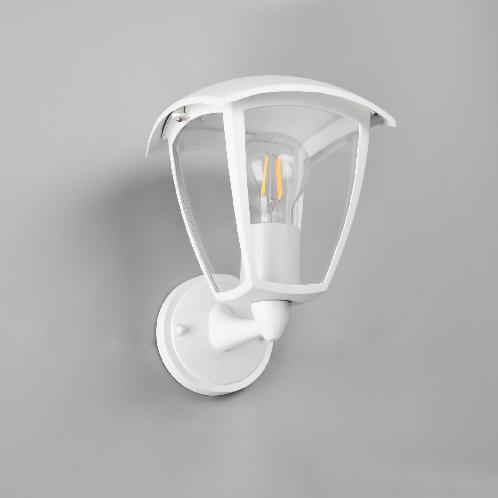 Candeeiro de parede exterior VENTA, branca, casquilho na parte superior, altura Candeeiro de parede exterior VENTA, branca, casquilho na parte superior, altura