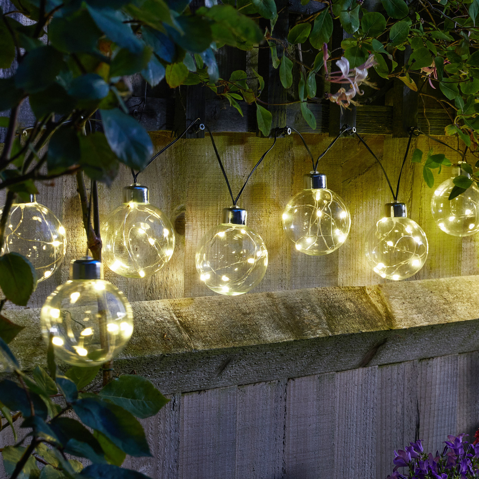 Guirlande lumineuse LED Firefly Orb 365, 10 lampes, verre