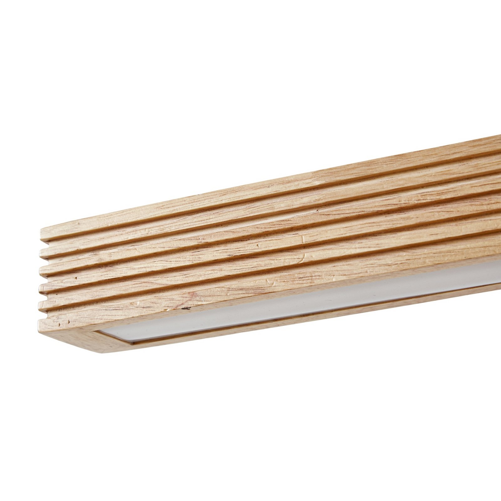 Lucande Emara LED pendant light, light wood, oak, CCT