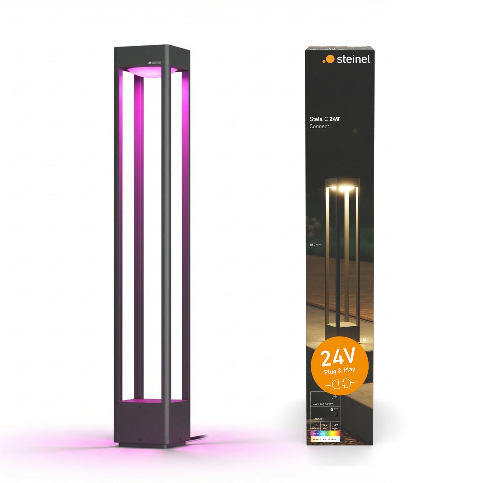 STEINEL LED tuinpadverlichting Stela C, 86 cm antraciet, IP65, RGBWW STEINEL LED tuinpadverlichting Stela C, 86 cm antraciet, IP65, RGBWW