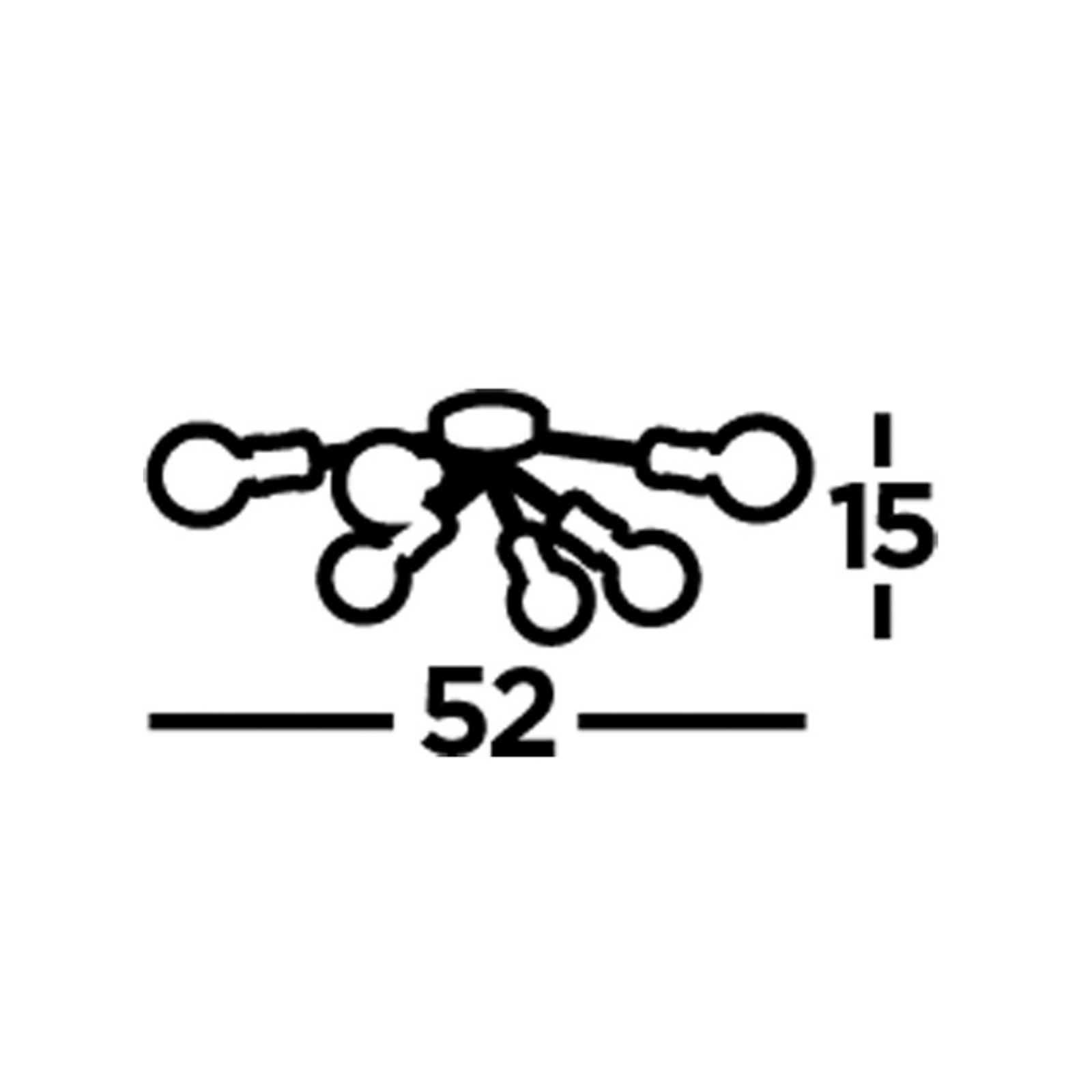 Stropní svítidlo Dance, 6 světel, černé, kov, E27, Ø 52 cm