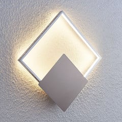 Aplique de pared LED Anays de Lindby, 32 cm x 32 cm, cromo/claro