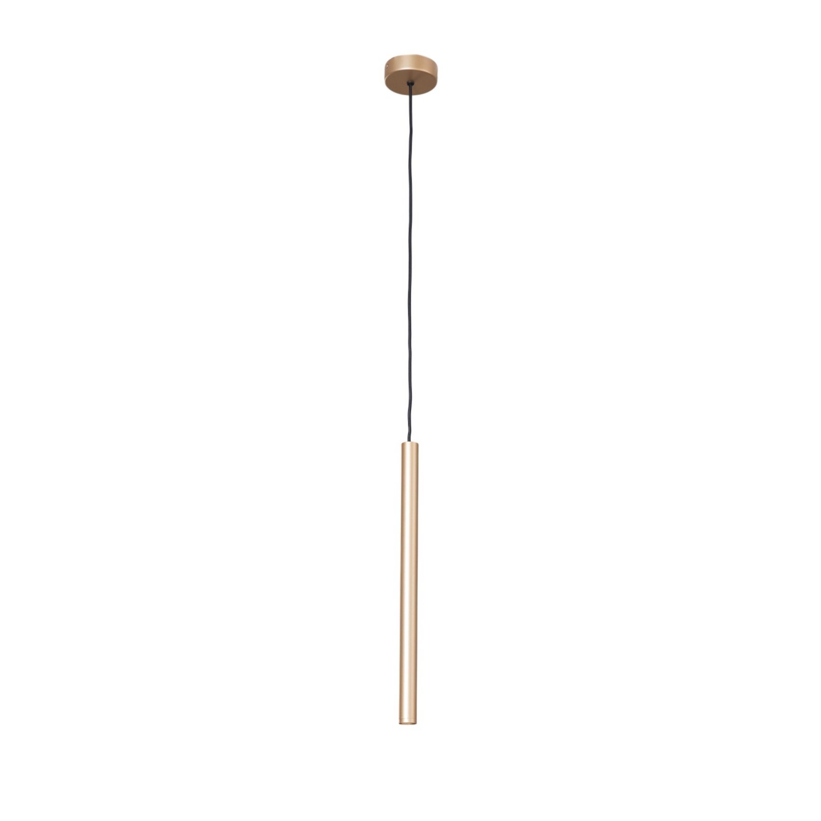 LED pendant light Rulo, gold, Ø 3.2 cm, steel, 3000 K