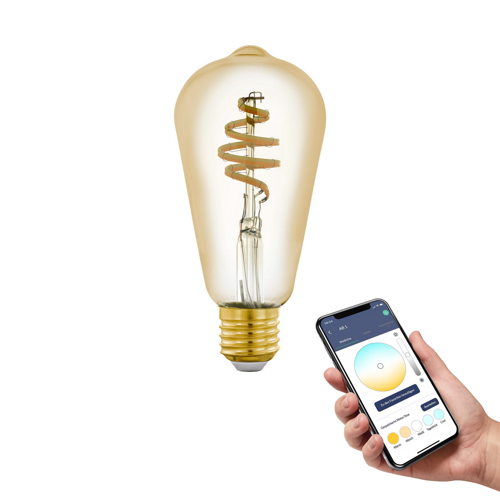 EGLO connect-z E27 ST64 lampă LED 5.5W 400lm CCT - chihlimbar
