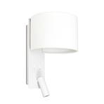 Fold wall light with LED reading light, white