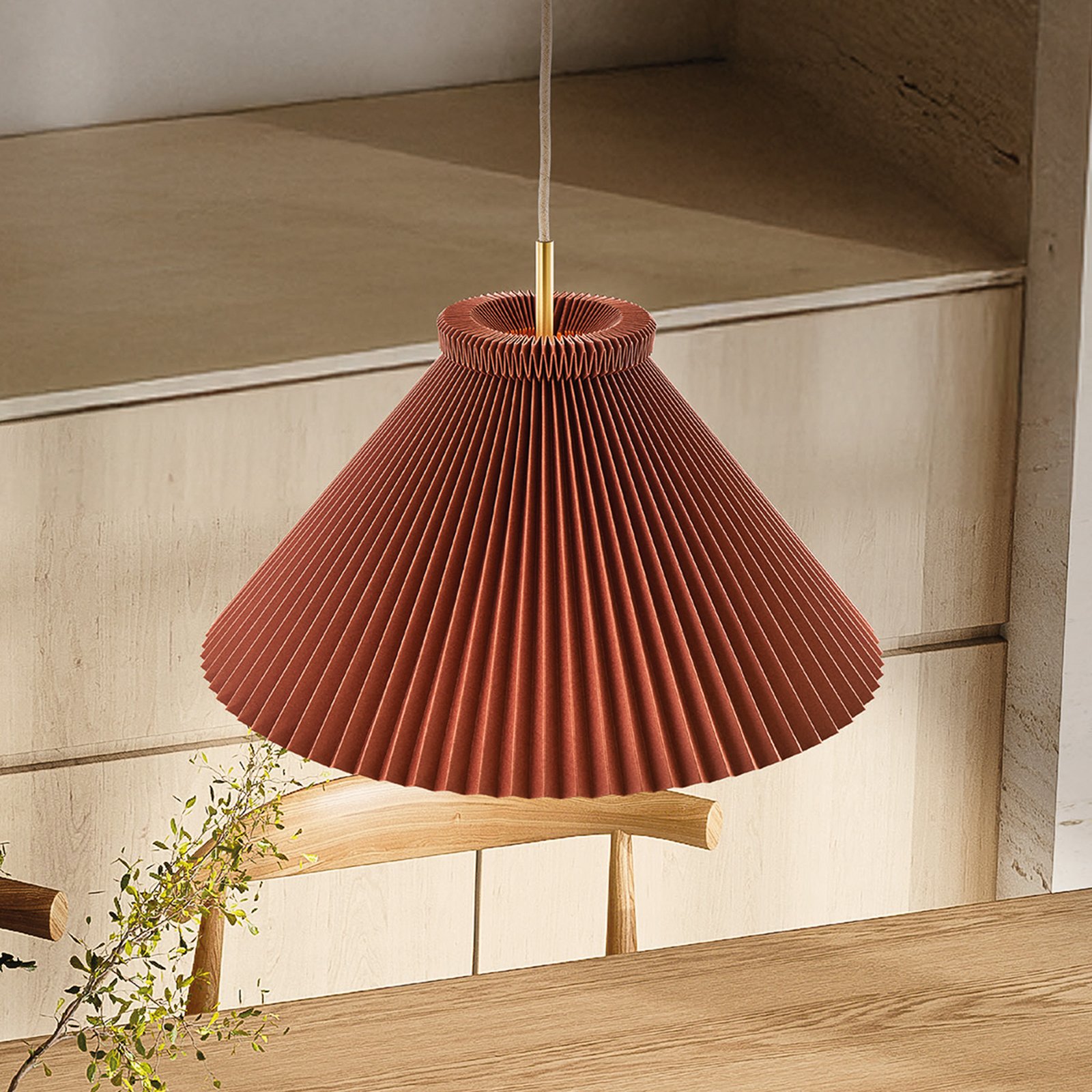 LE KLINT Hängeleuchte Model 1, braun, Papier, Ø 44 cm