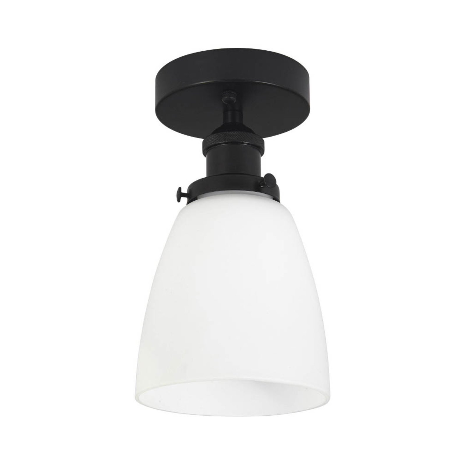 PR Home Kappa ceiling light, black/opal, glass, Ø 14 cm