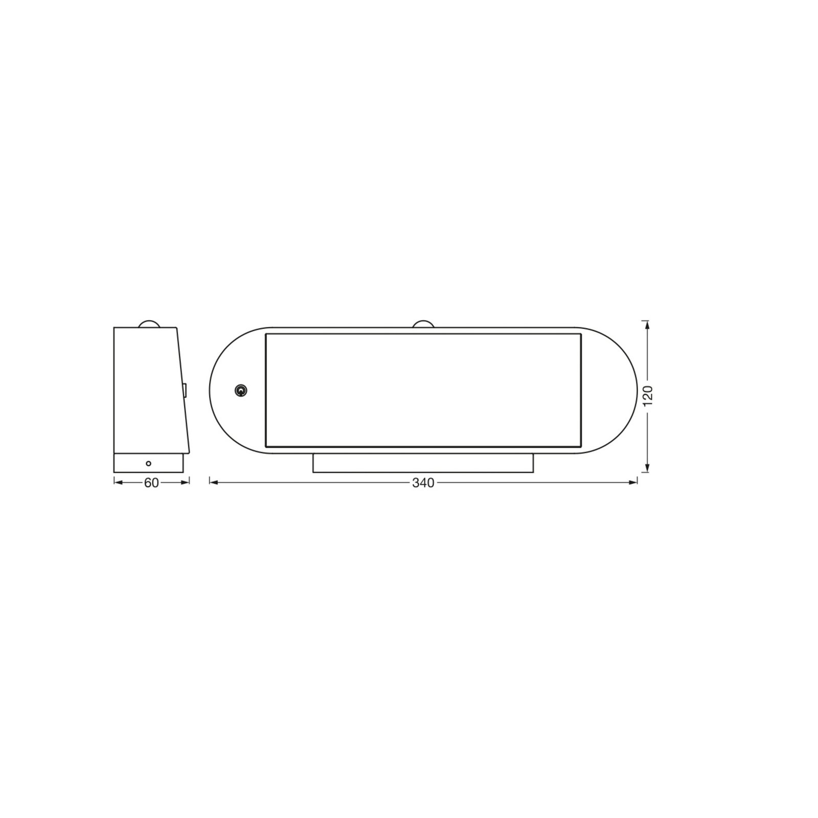 Candeeiro de parede com sensor LED OSRAM ENDURA STYLE SOLAR OVAL 34 cm 840
