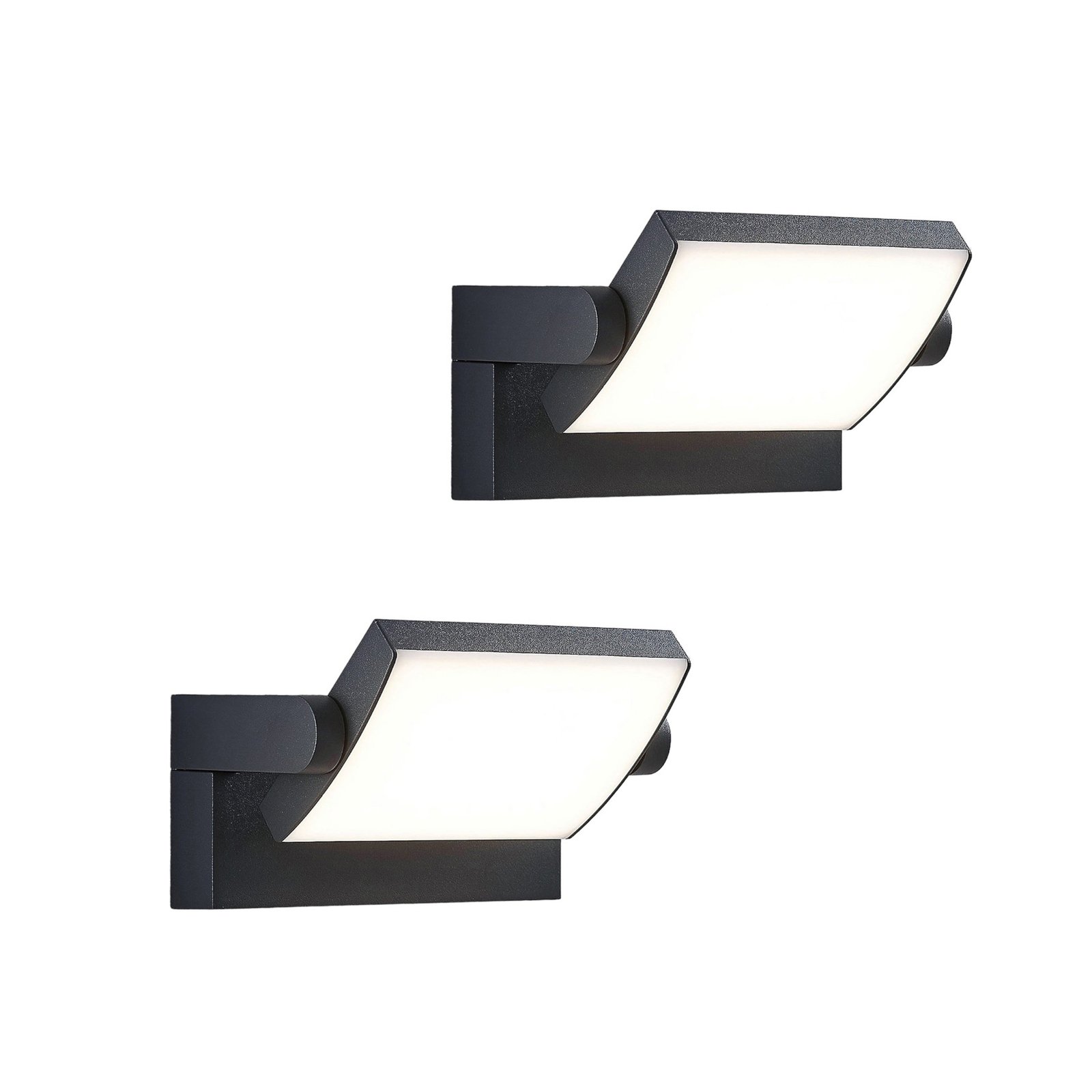 Sherin LED outdoor wall light, rotatable, set of 2