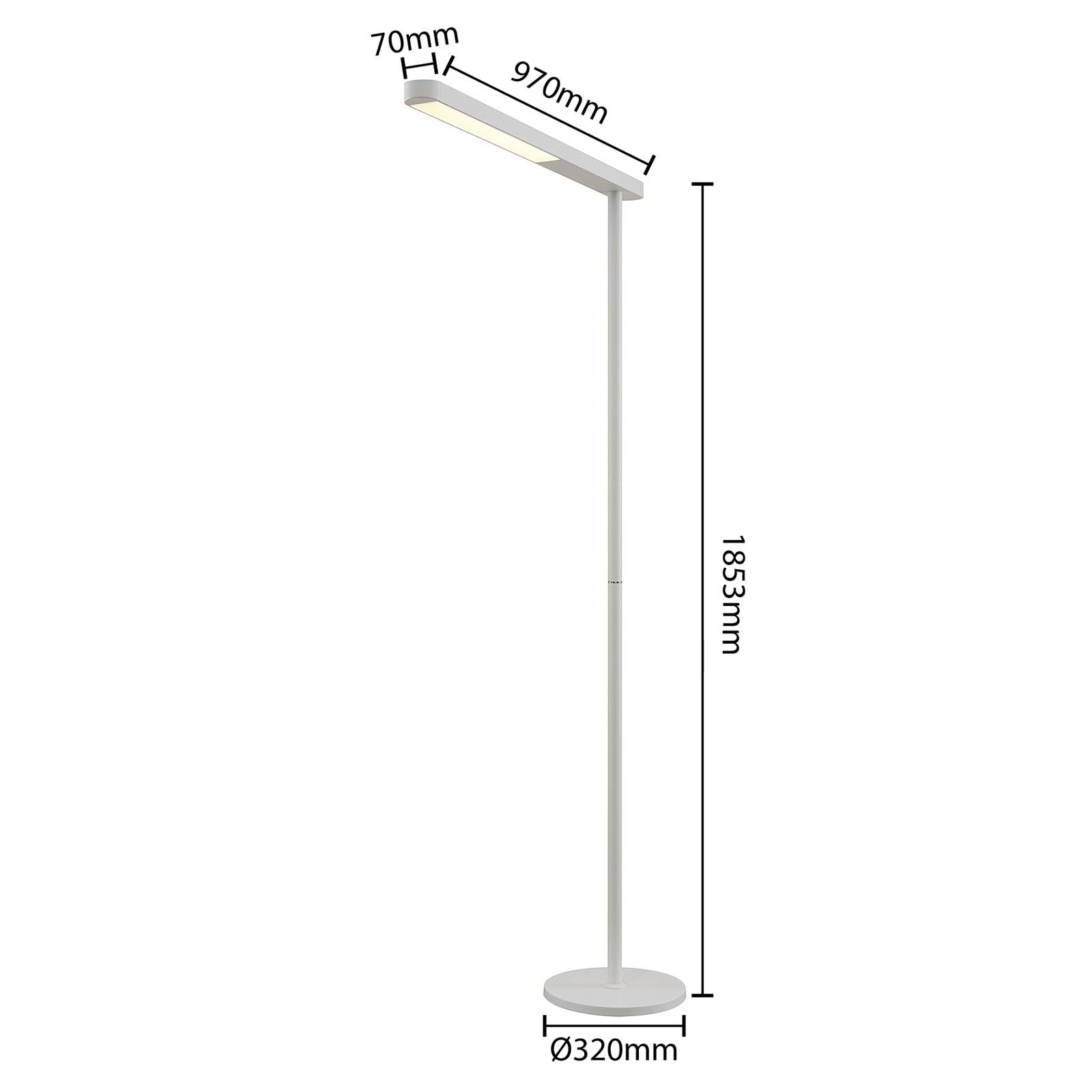 Prios Jalima lampa stojąca biurowa LED, biała