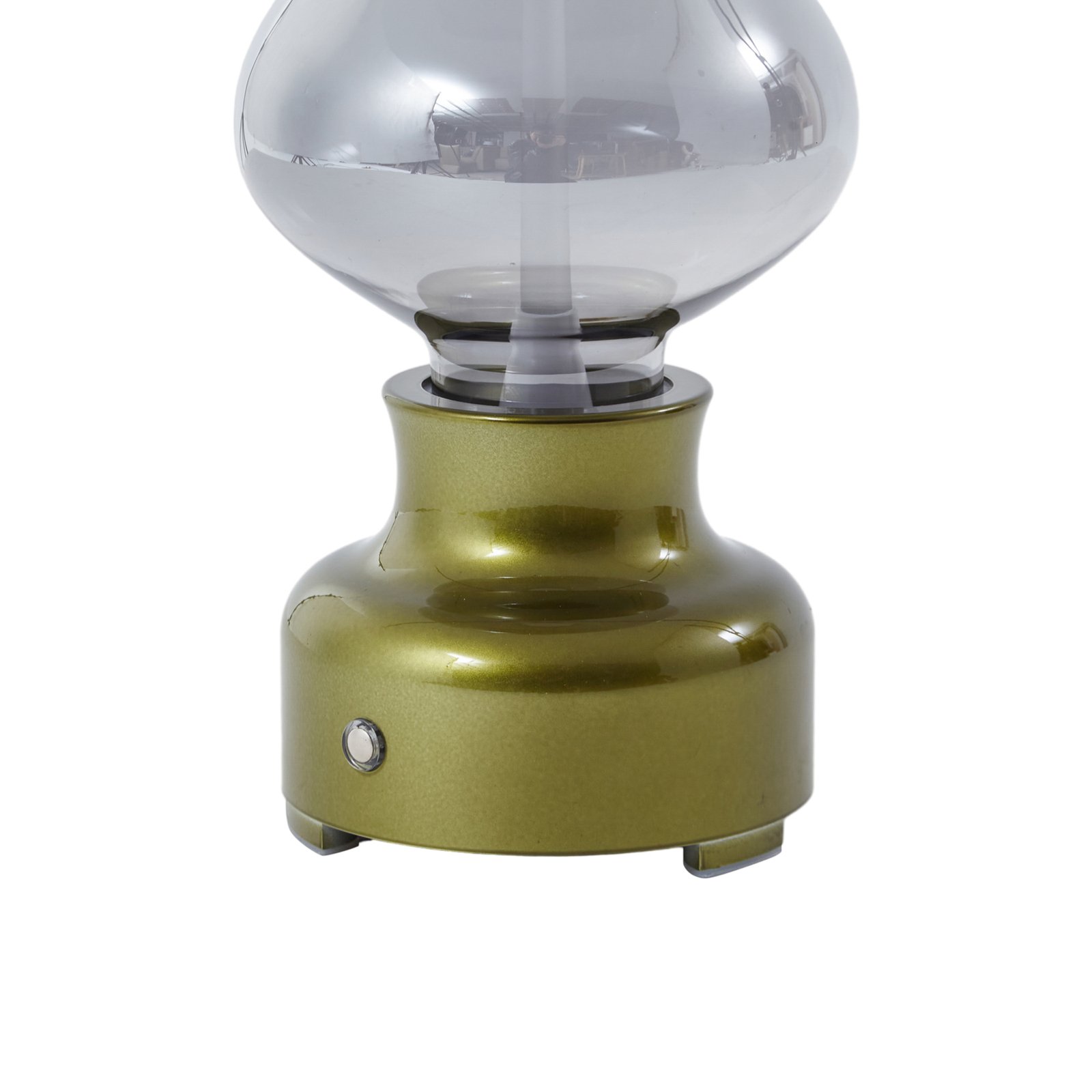 Lindby LED-Akkutischleuchte Maxentius, grün, Glas, Dimmer