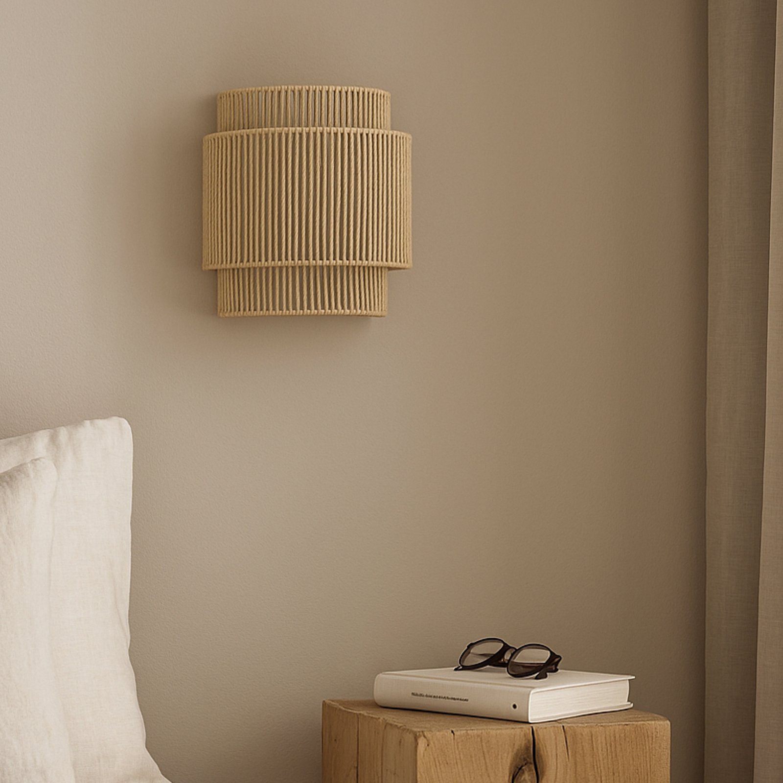 Anuva Wandleuchte, naturfarben, Höhe 25 cm, Papier - Lindby Anuva Wandleuchte, naturfarben, Höhe 25 cm, Papier - Lindby