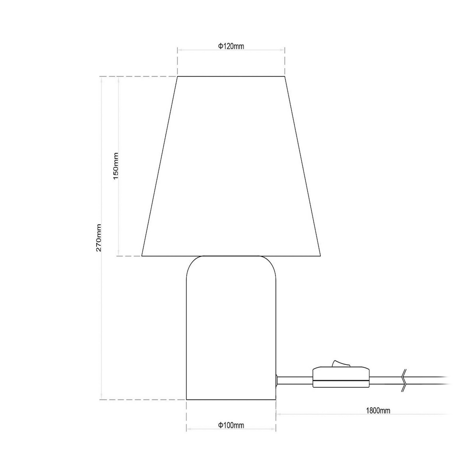 Tafellamp Macia, groen/beige, hoogte 27 cm, keramiek/stof