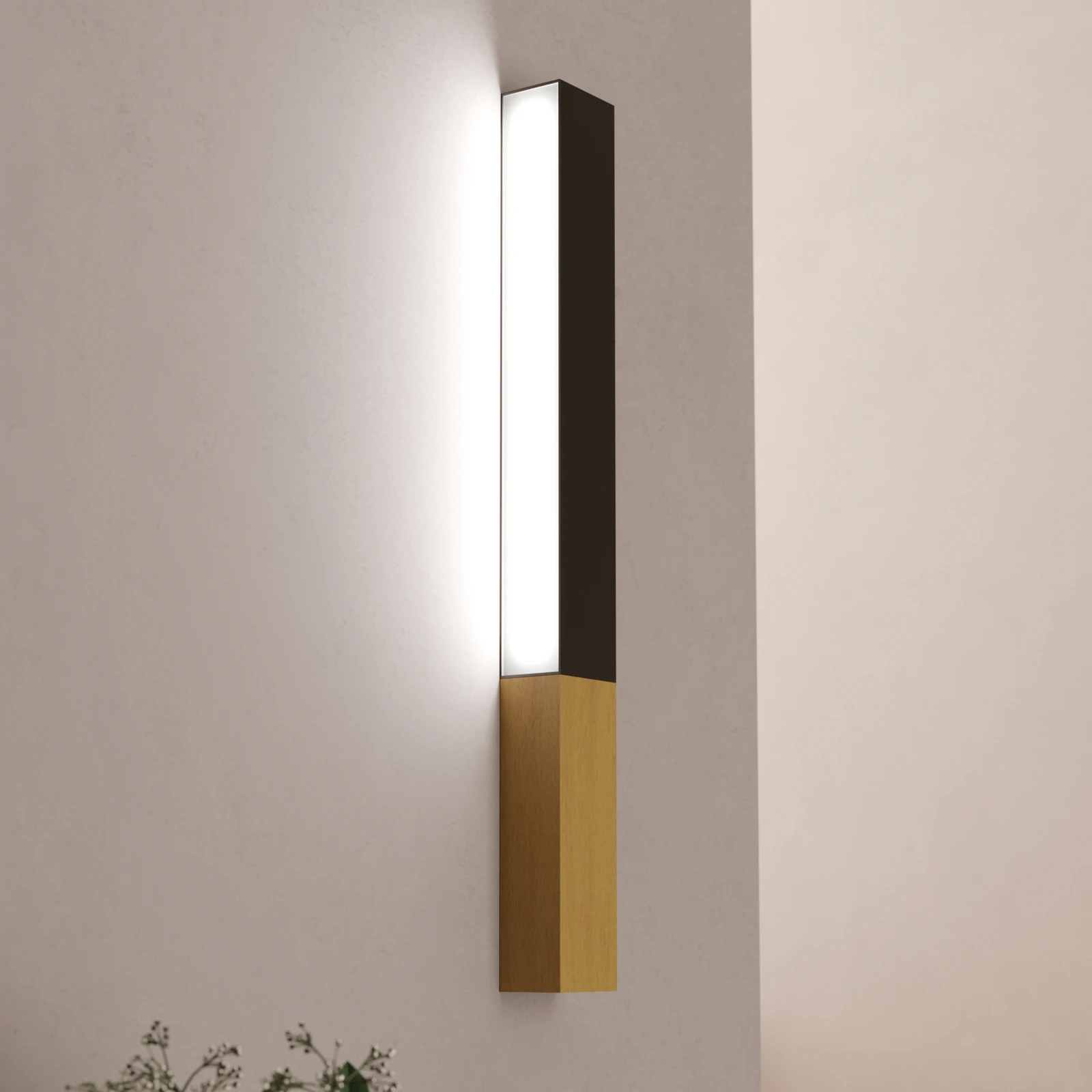 LED-Wandleuchte Tudons mit Holzdetail