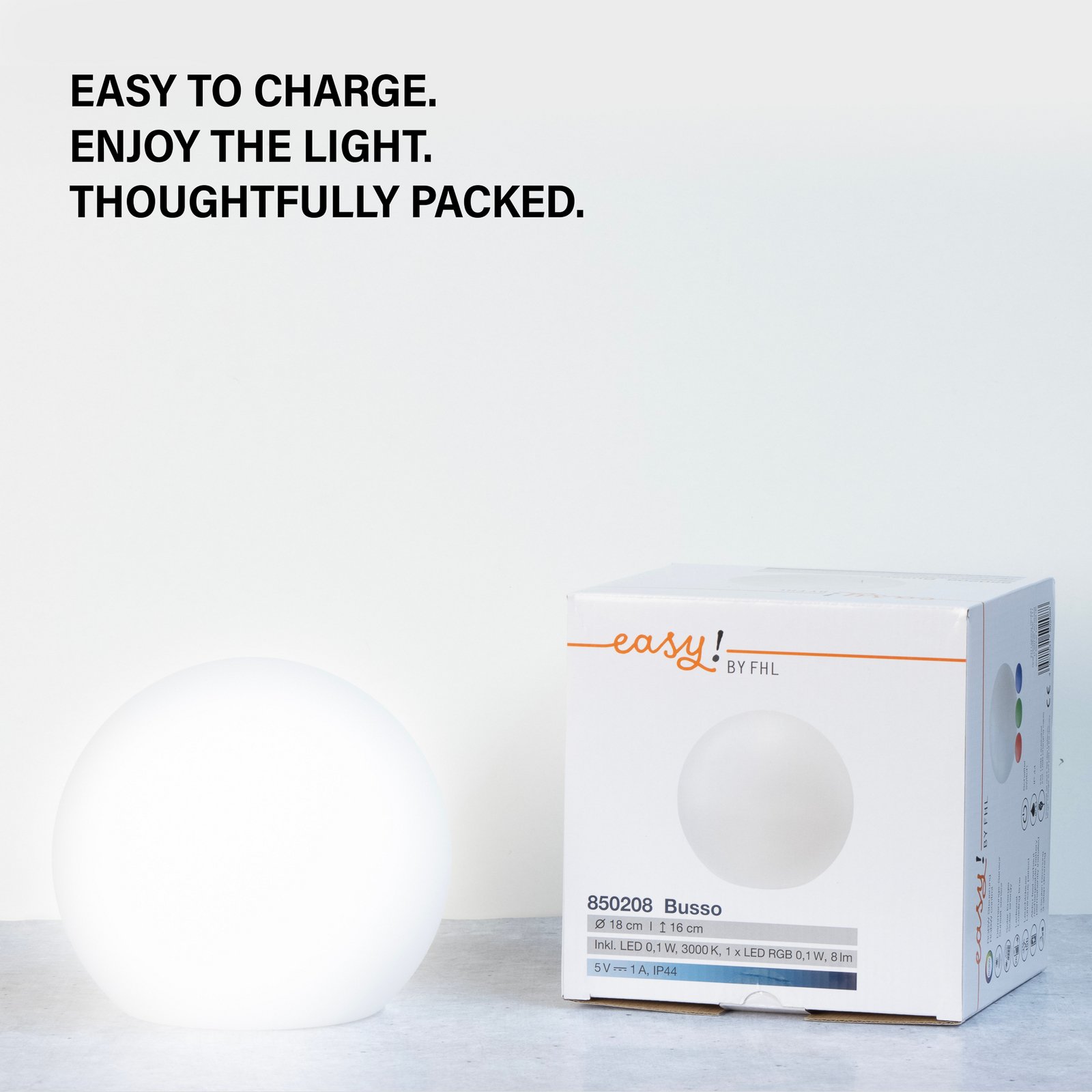 Solar-LED-Akkuleuchte Busso weiß, Dämmerungssensor