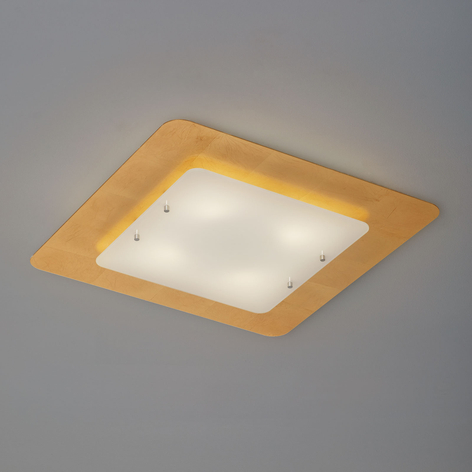 Deckenleuchte Pop-Up mit Blattgoldrahmen, 60x60cm